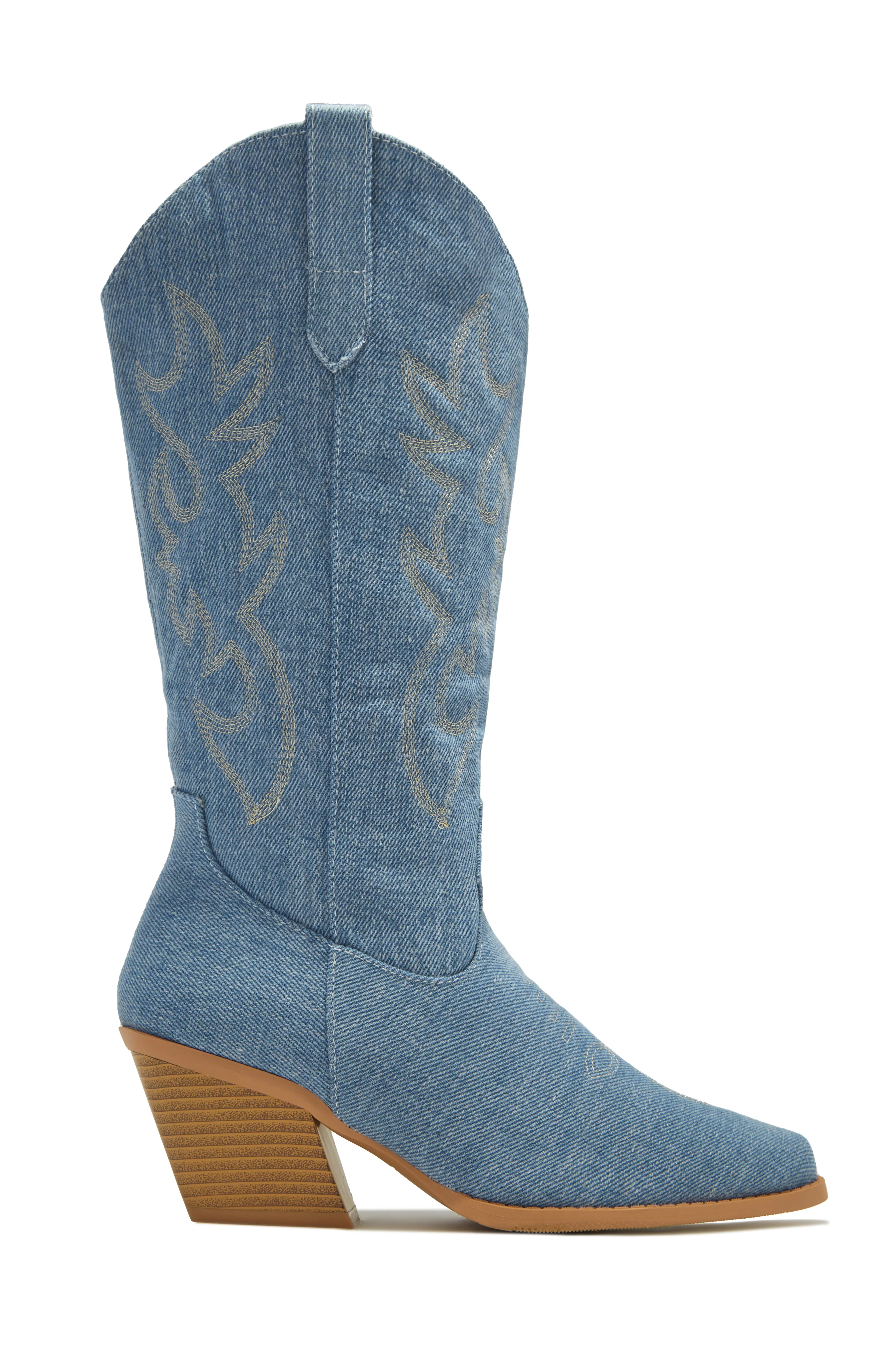 Abby Cowgirl Boots - Denim - Image 5