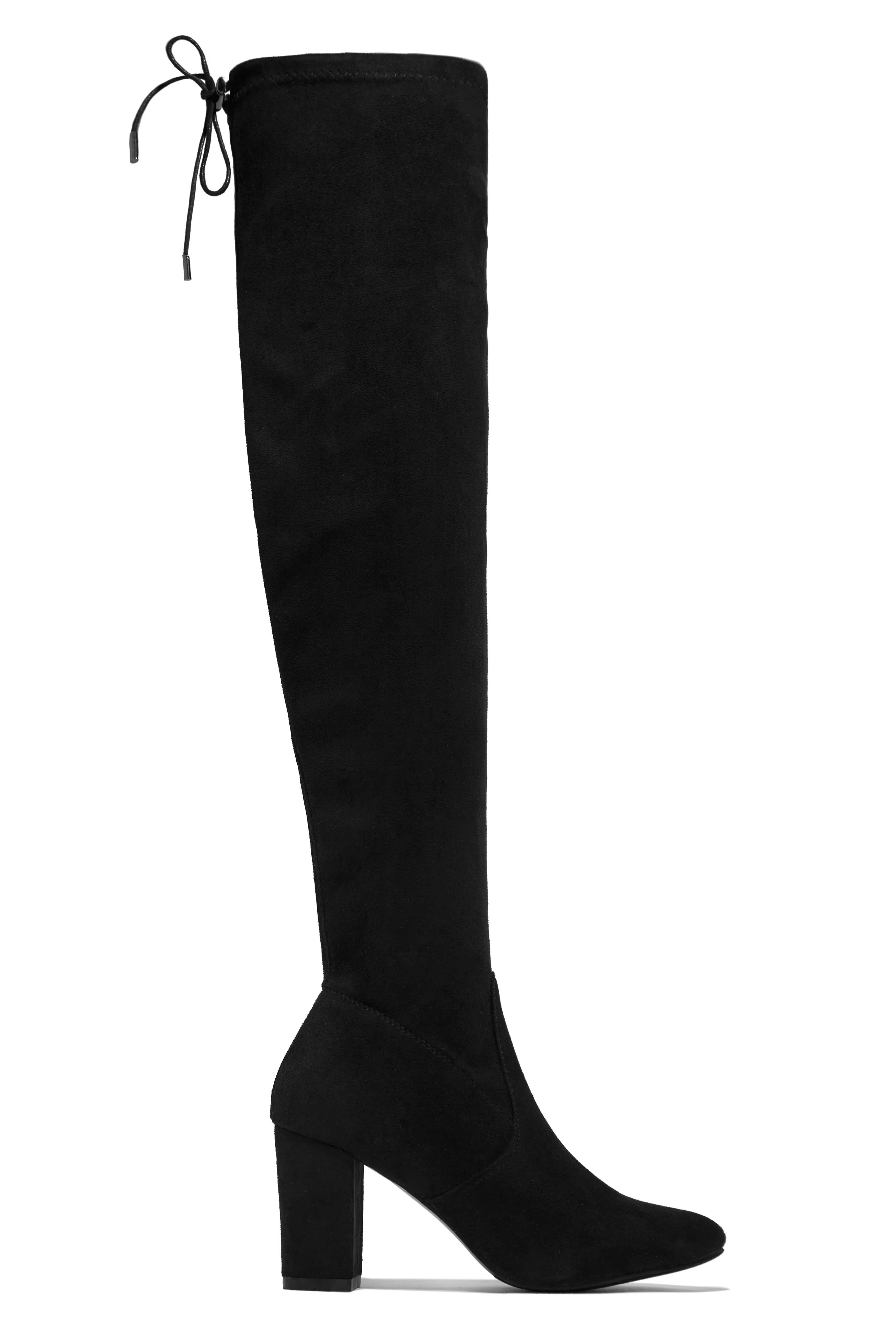 Adalee Over The Knee Block Heel Boots - Black - Image 5
