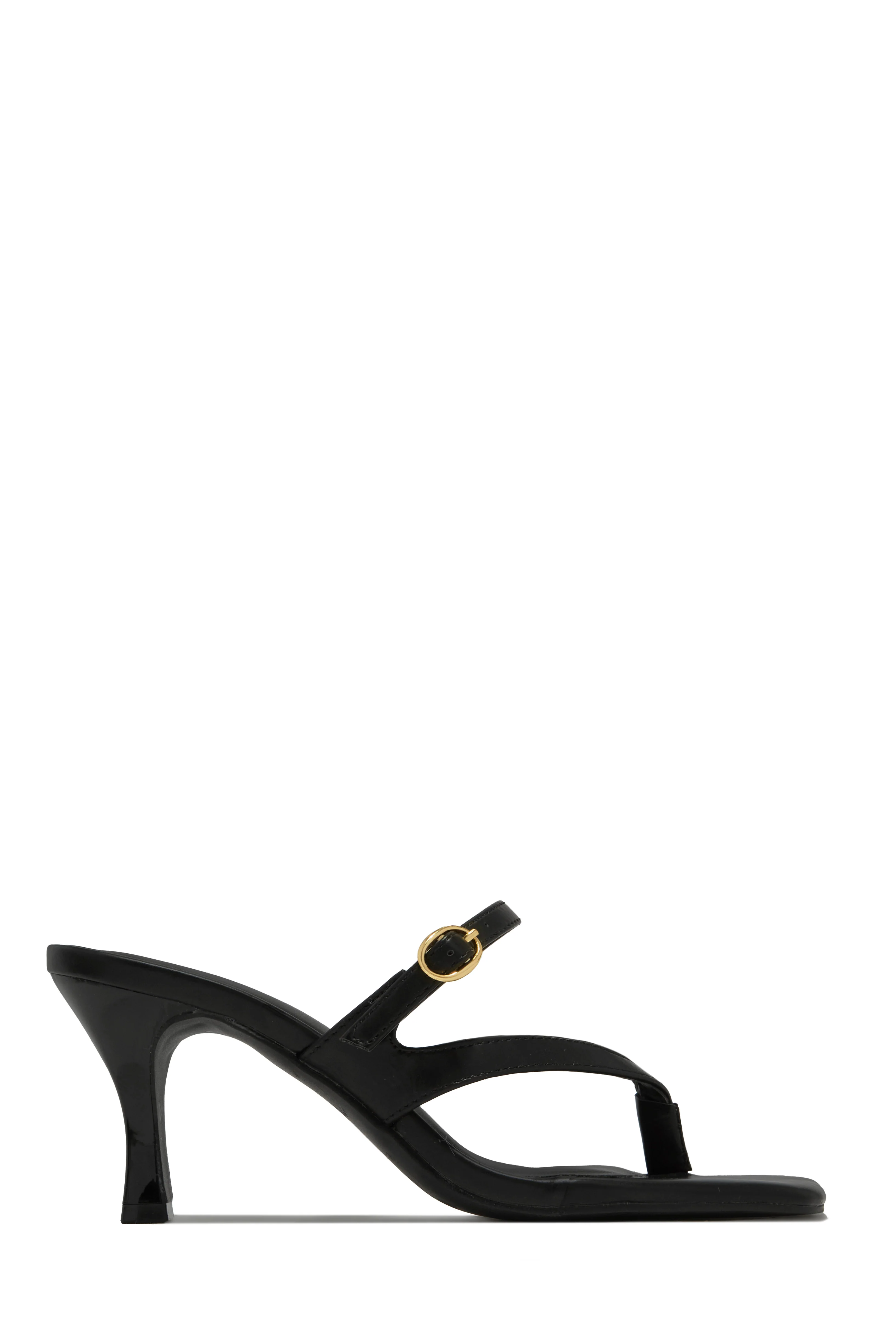 Ainsley Mid Heel Mules - Black - Image 6