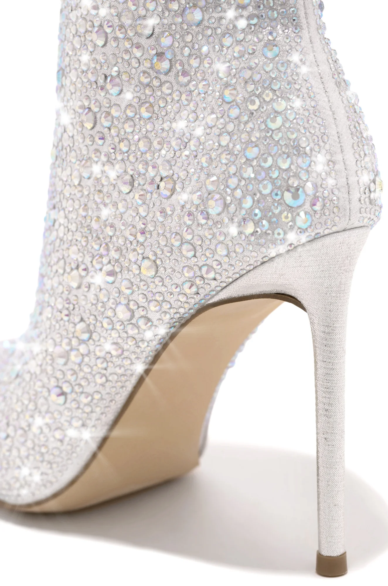 Alayah Embellished Ankle Boots - Silver - Image 8