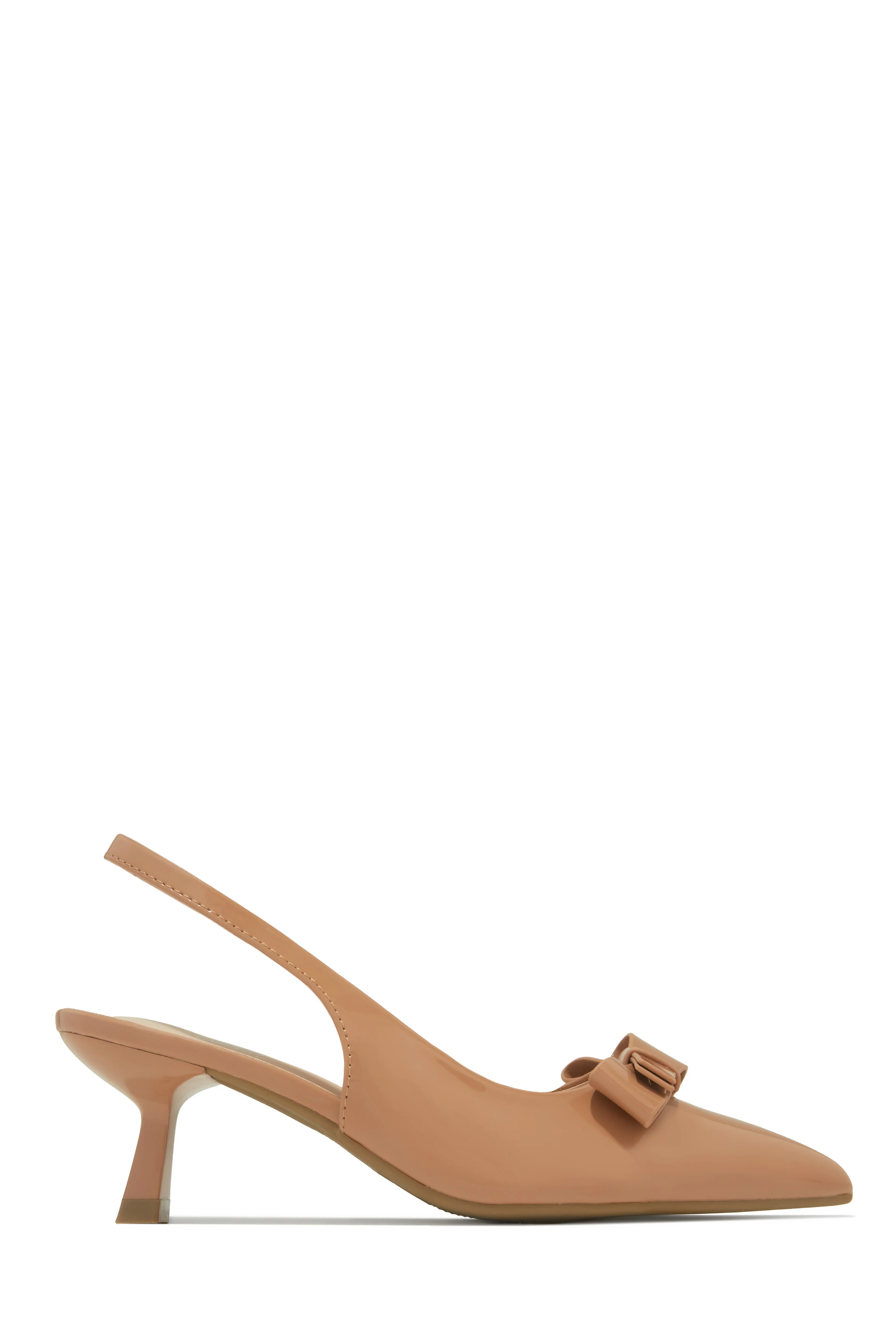 Alayna Mid Heel Slingback Pumps - Nude - Image 4