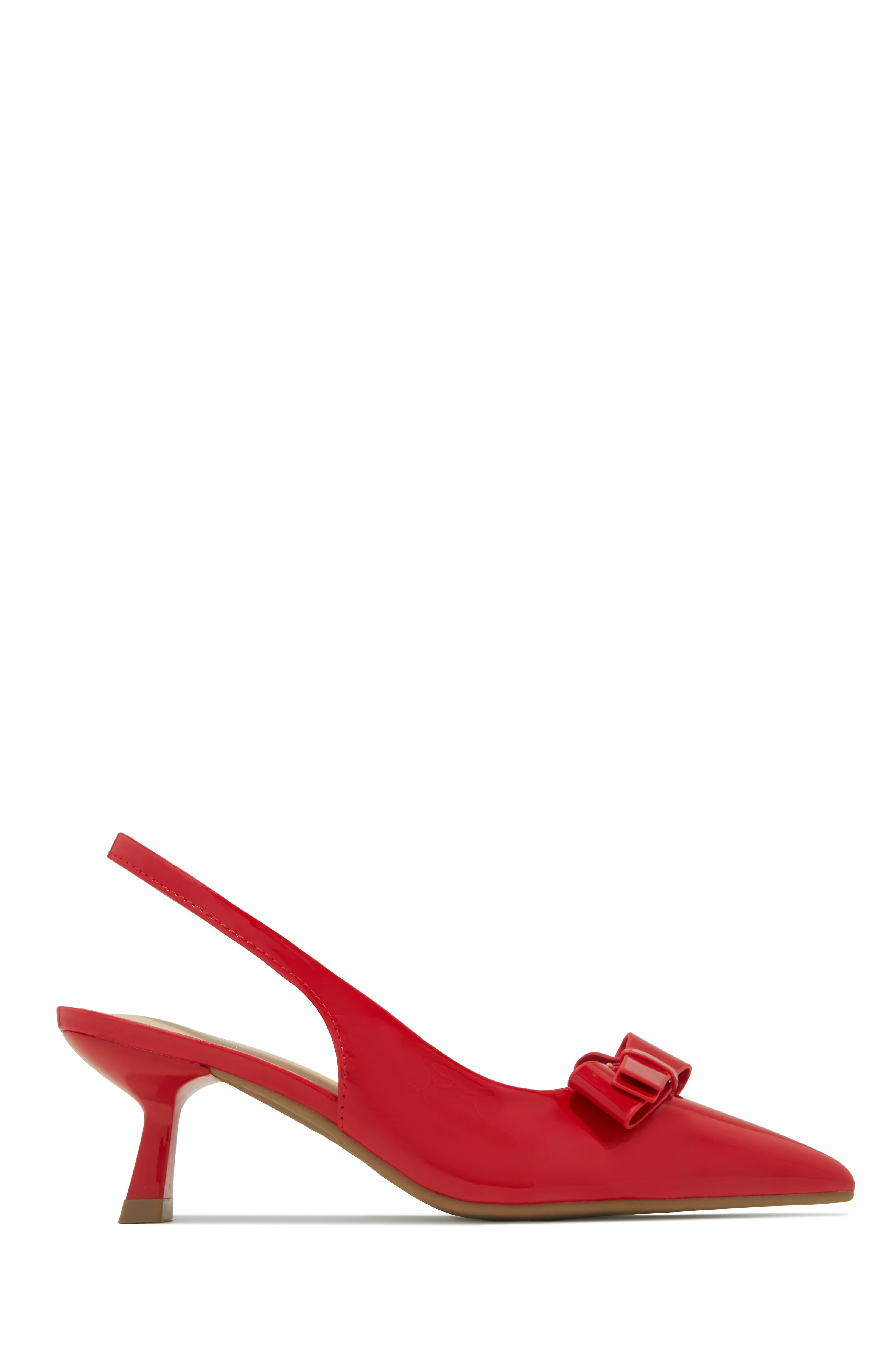 Alayna Mid Heel Slingback Pumps - Red - Image 3