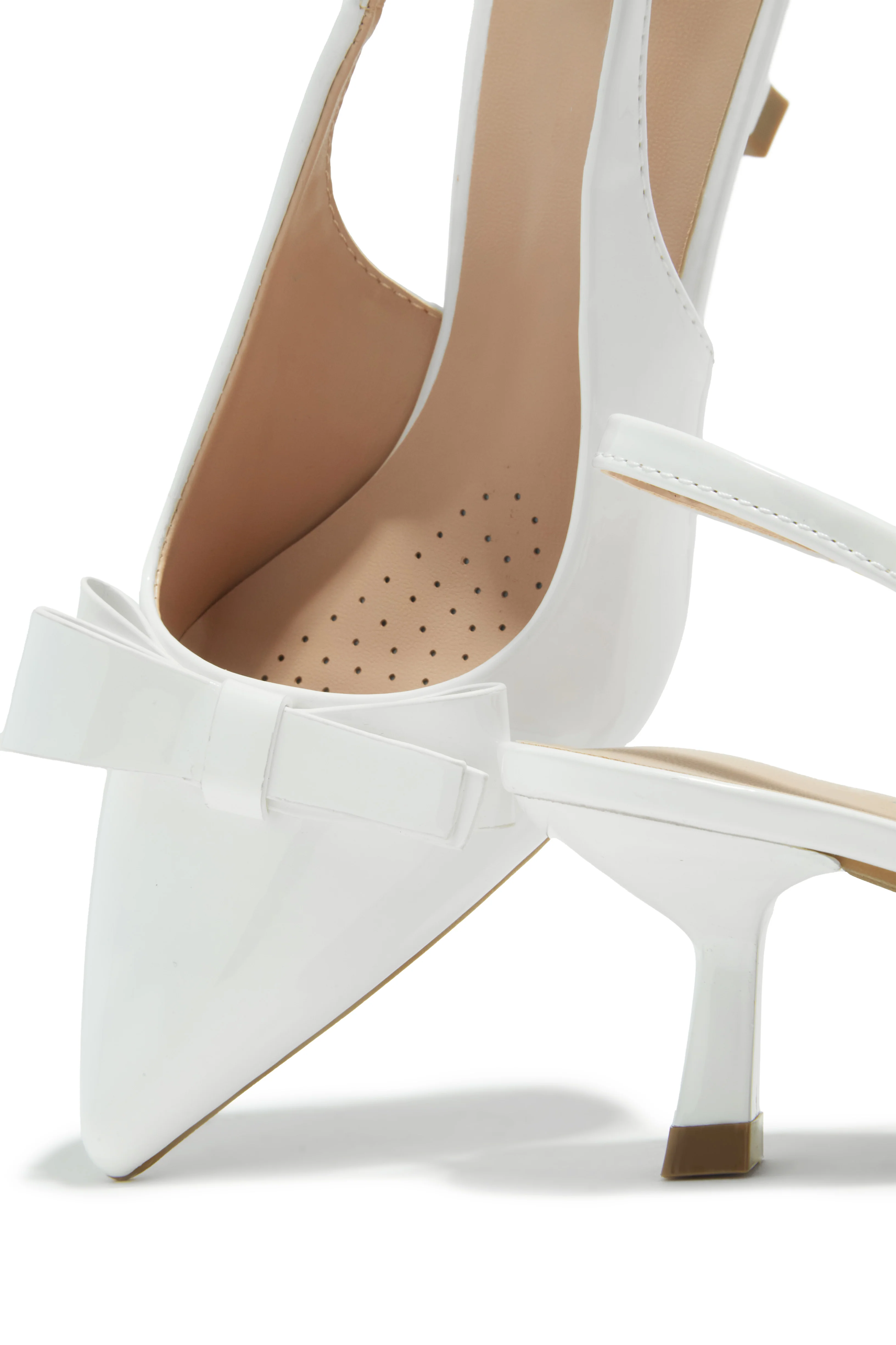Alayna Mid Heel Slingback Pumps - White - Image 3