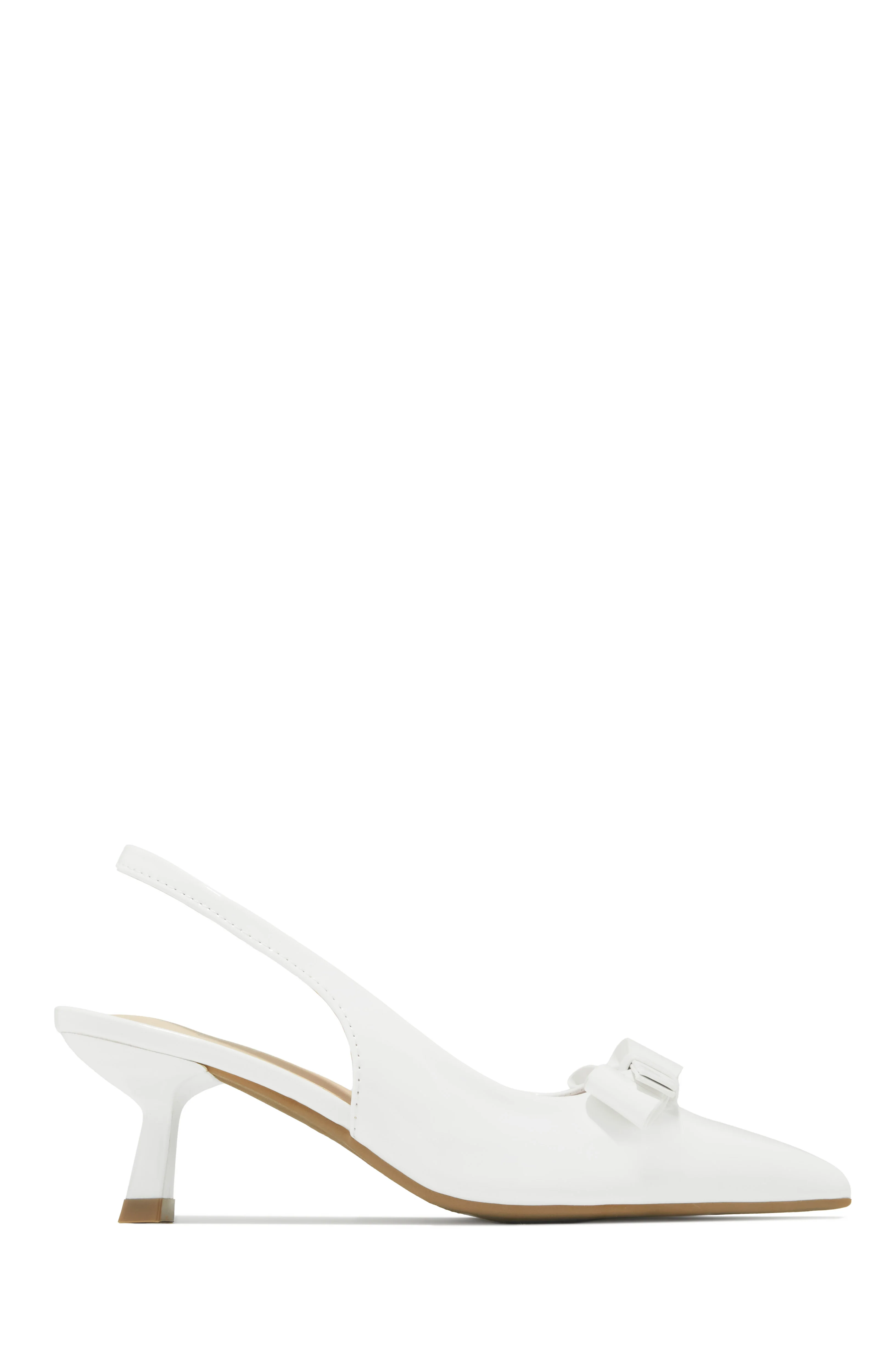 Alayna Mid Heel Slingback Pumps - White - Image 4