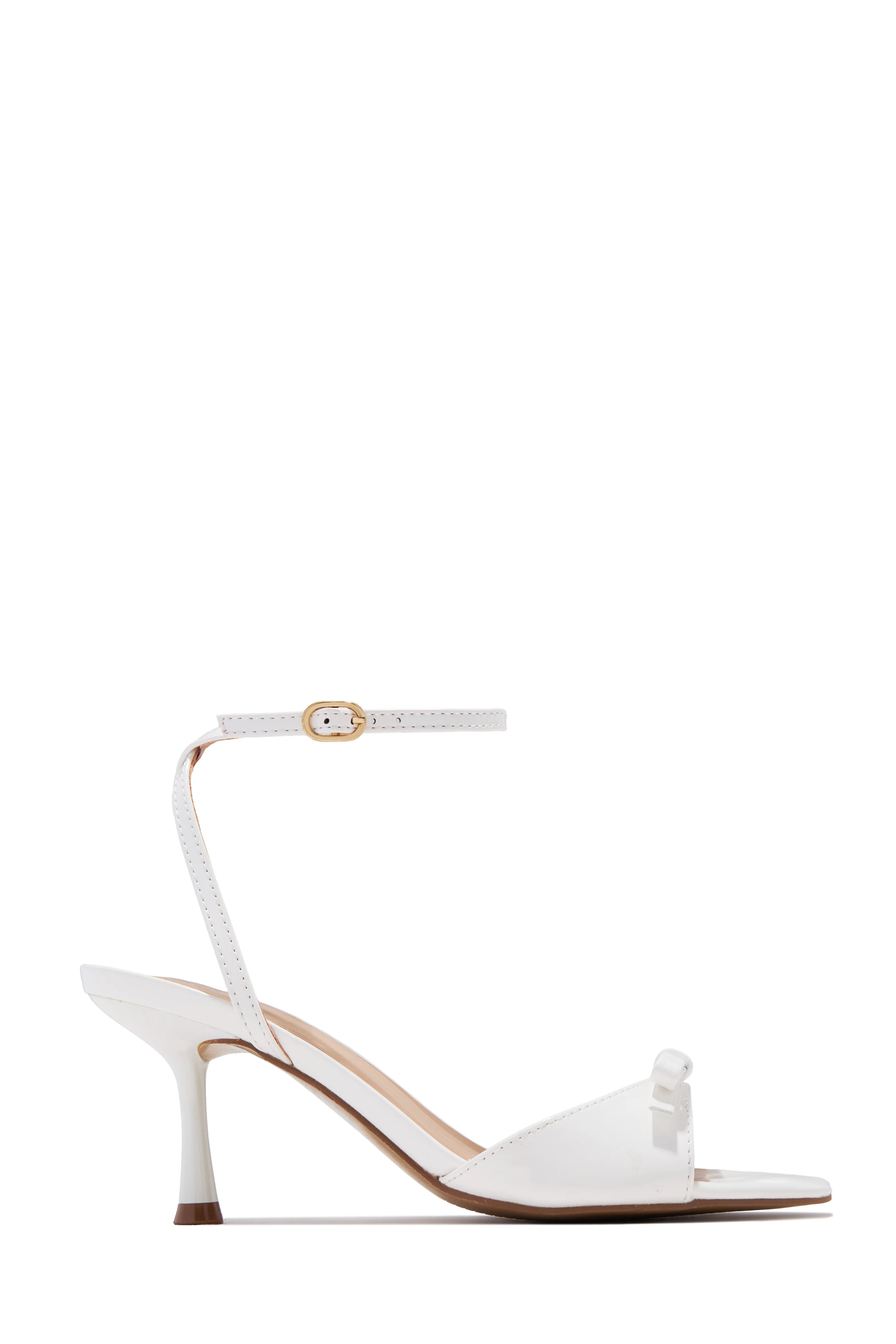 Aleah Ankle Strap Mid Heels - White - Image 3