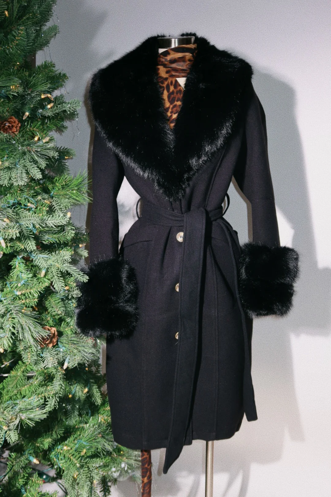 All Eyes On Her Faux Fur Coat - Black - Image 4
