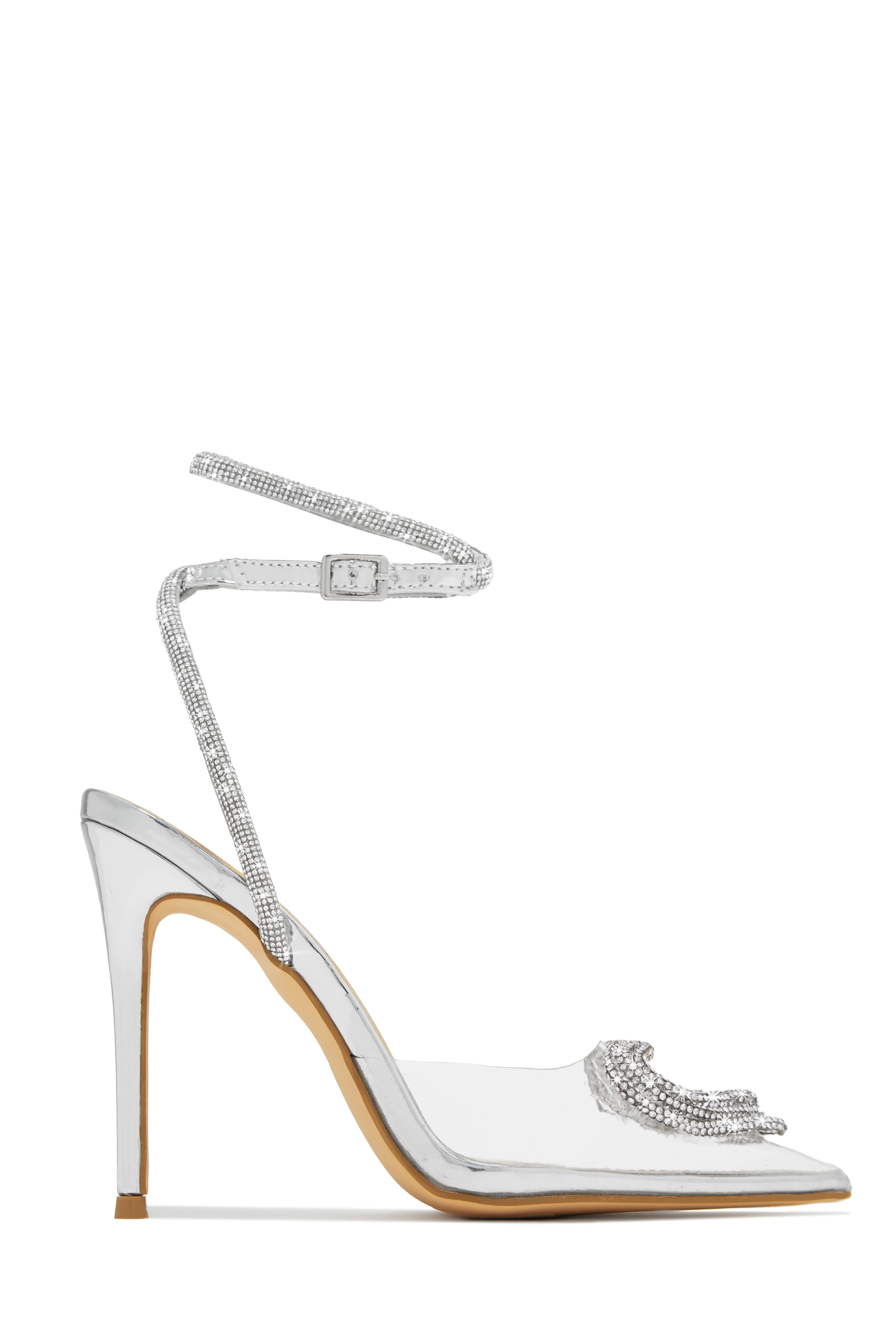 All For Love Heart Embellished High Heels - Clear - Image 10