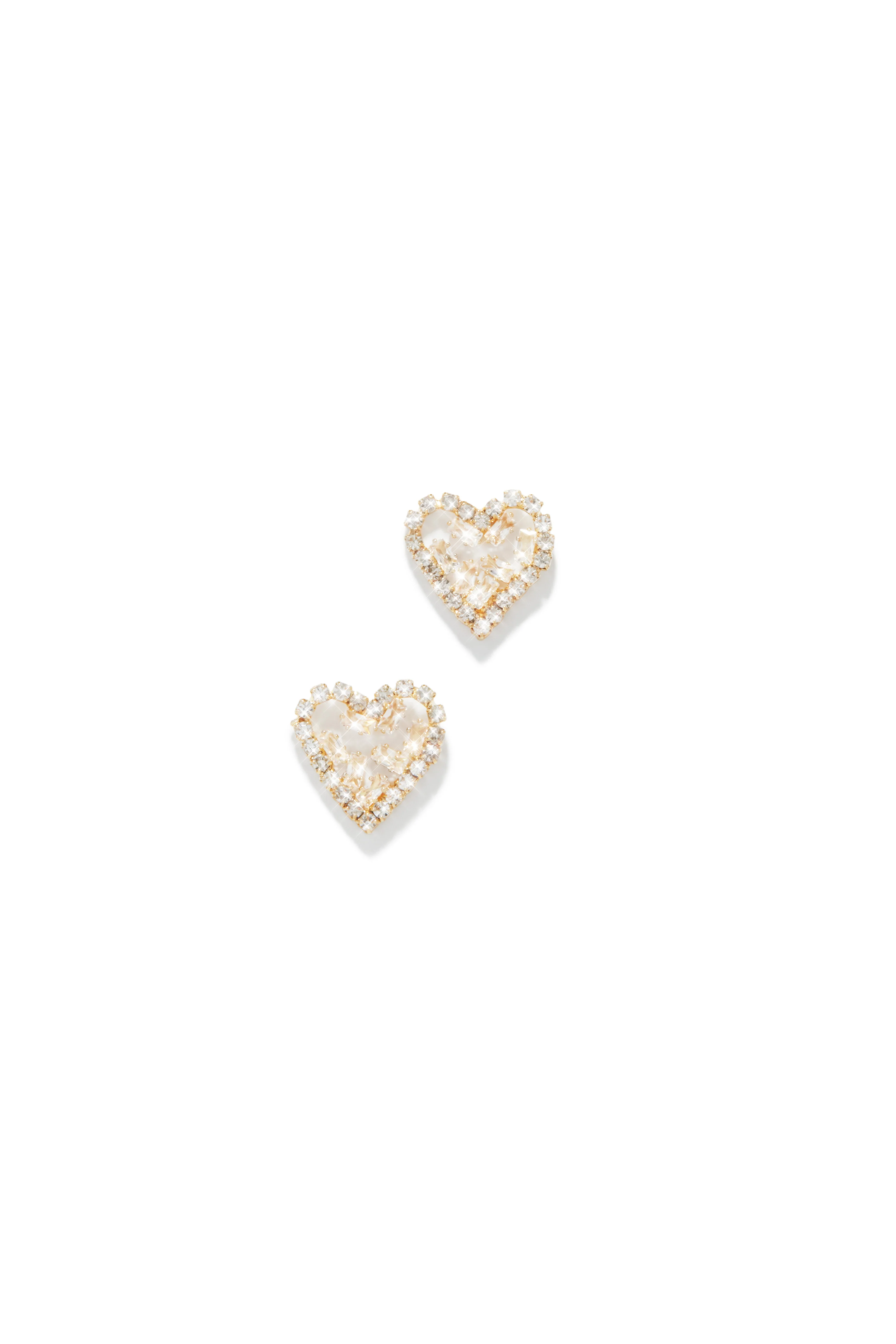 All For Love Embellished Heart Earring - Gold - Image 4
