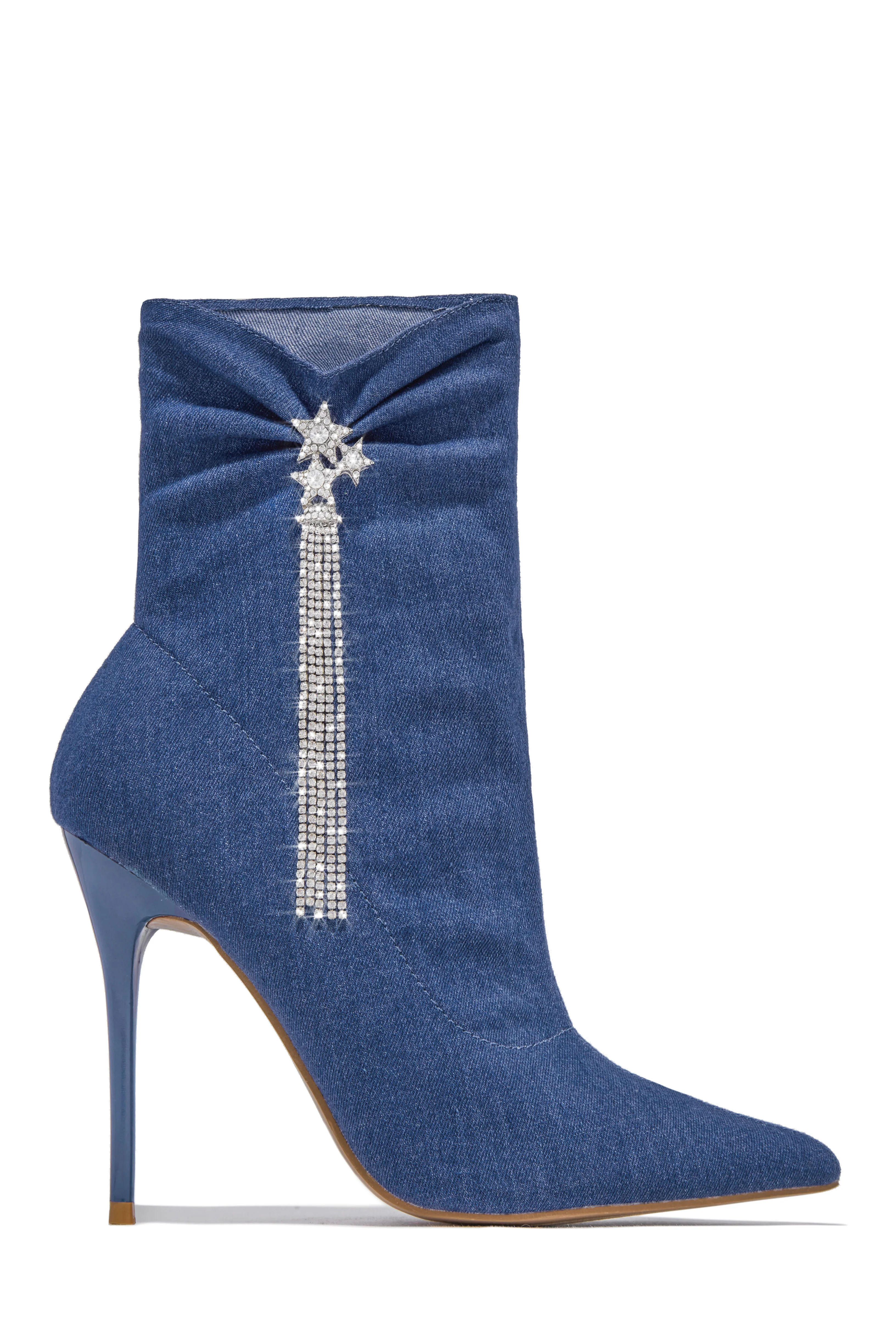 Always A Party Embellished Pointed Toe Bootie - Green - Image 9