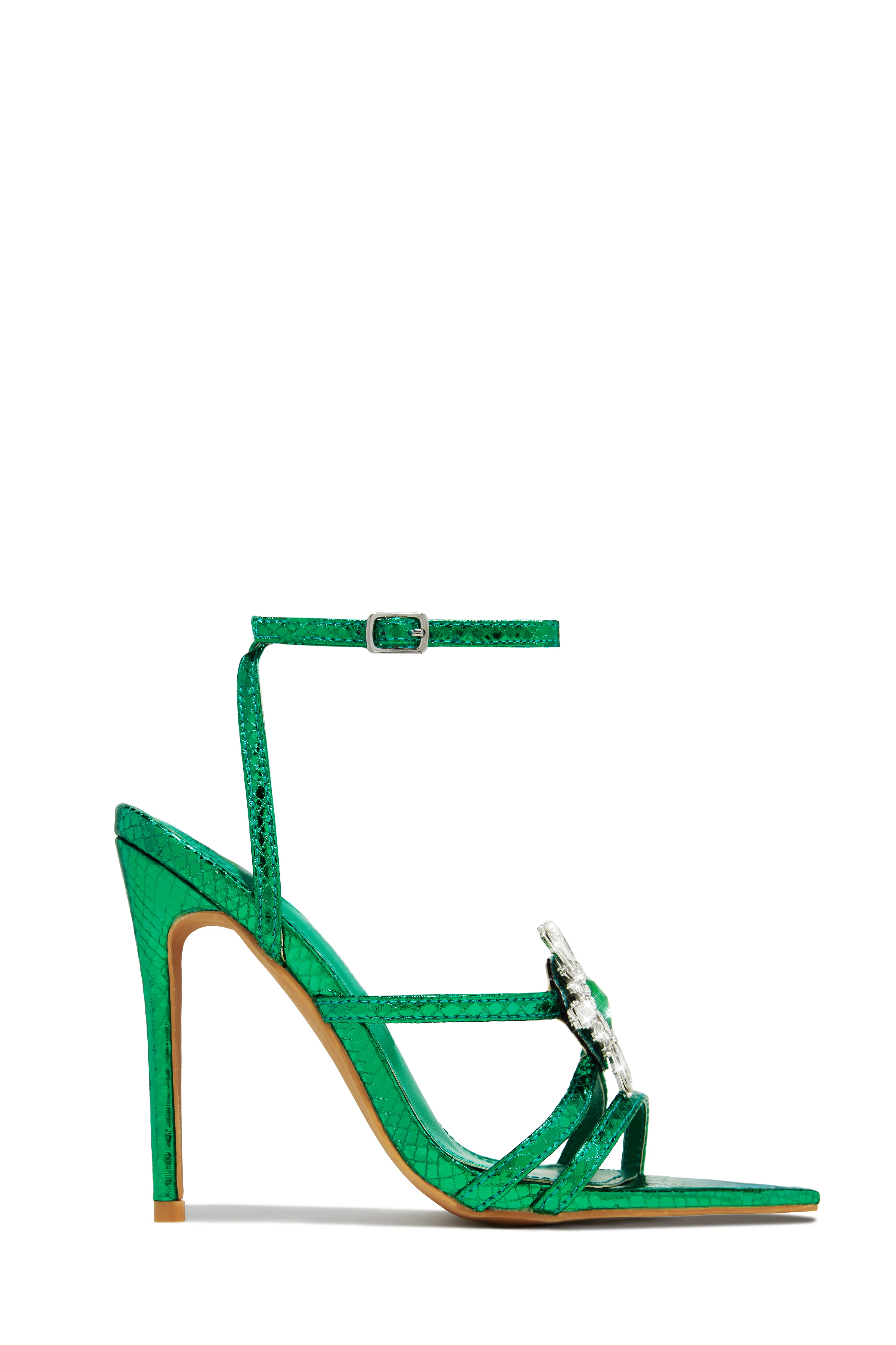Ameira Embellished High Heels - Green - Image 4