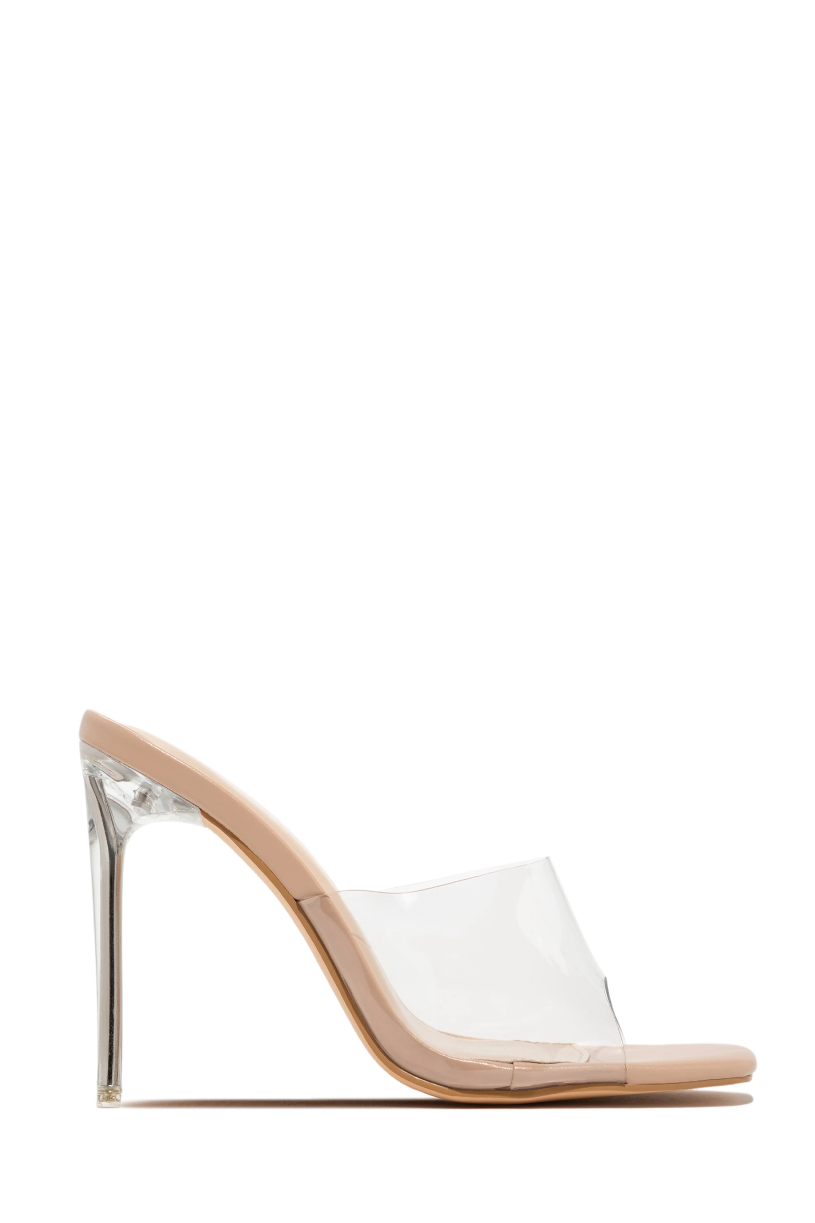Amerie Clear High Heel Mules - Gold - Image 7
