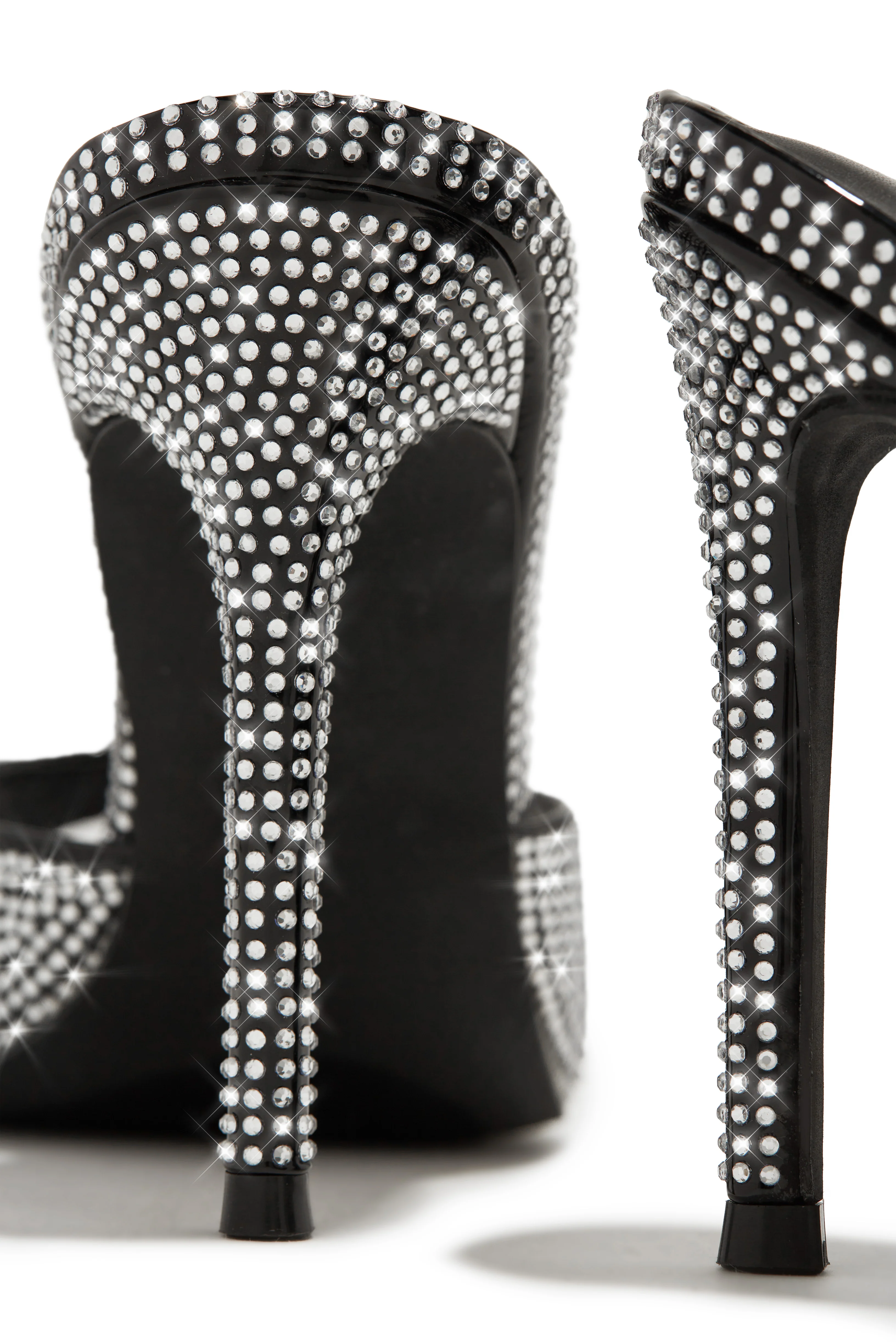 Amiah Embellished High Heel Mules - Black - Image 6