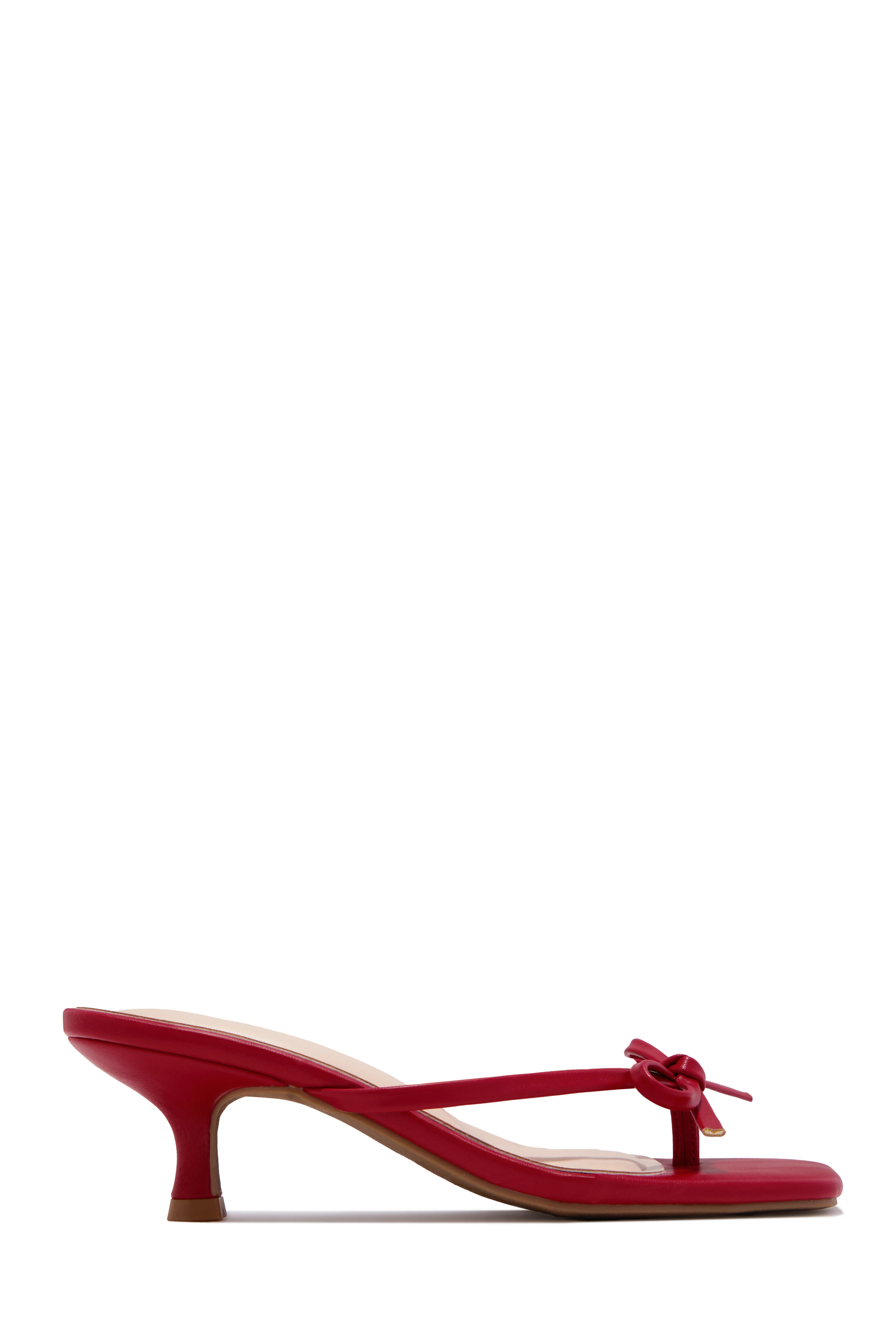 Amor Kitten Heel Mules - Red - Image 4
