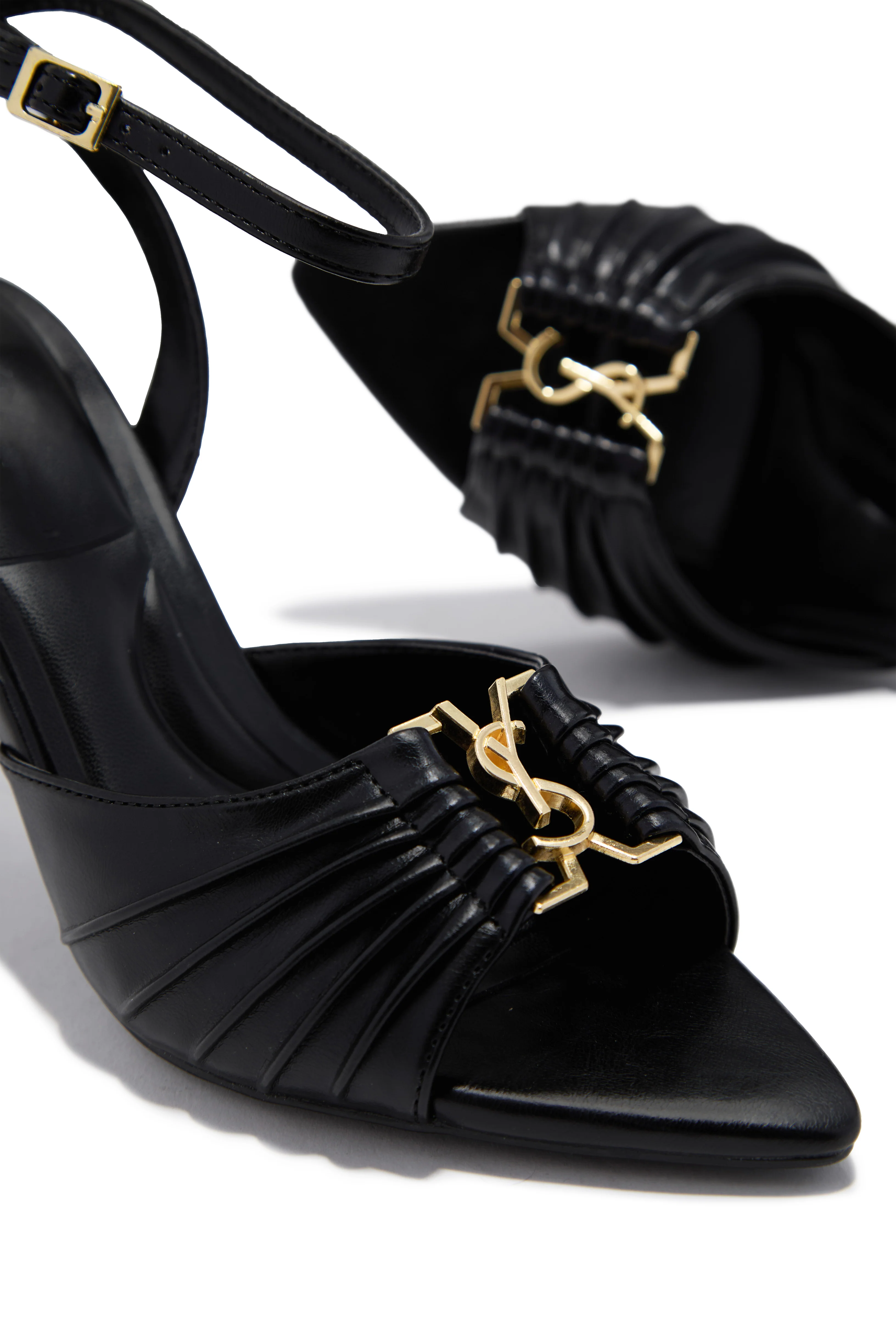 Anahi Single Sole Mid Heels - Black - Image 2