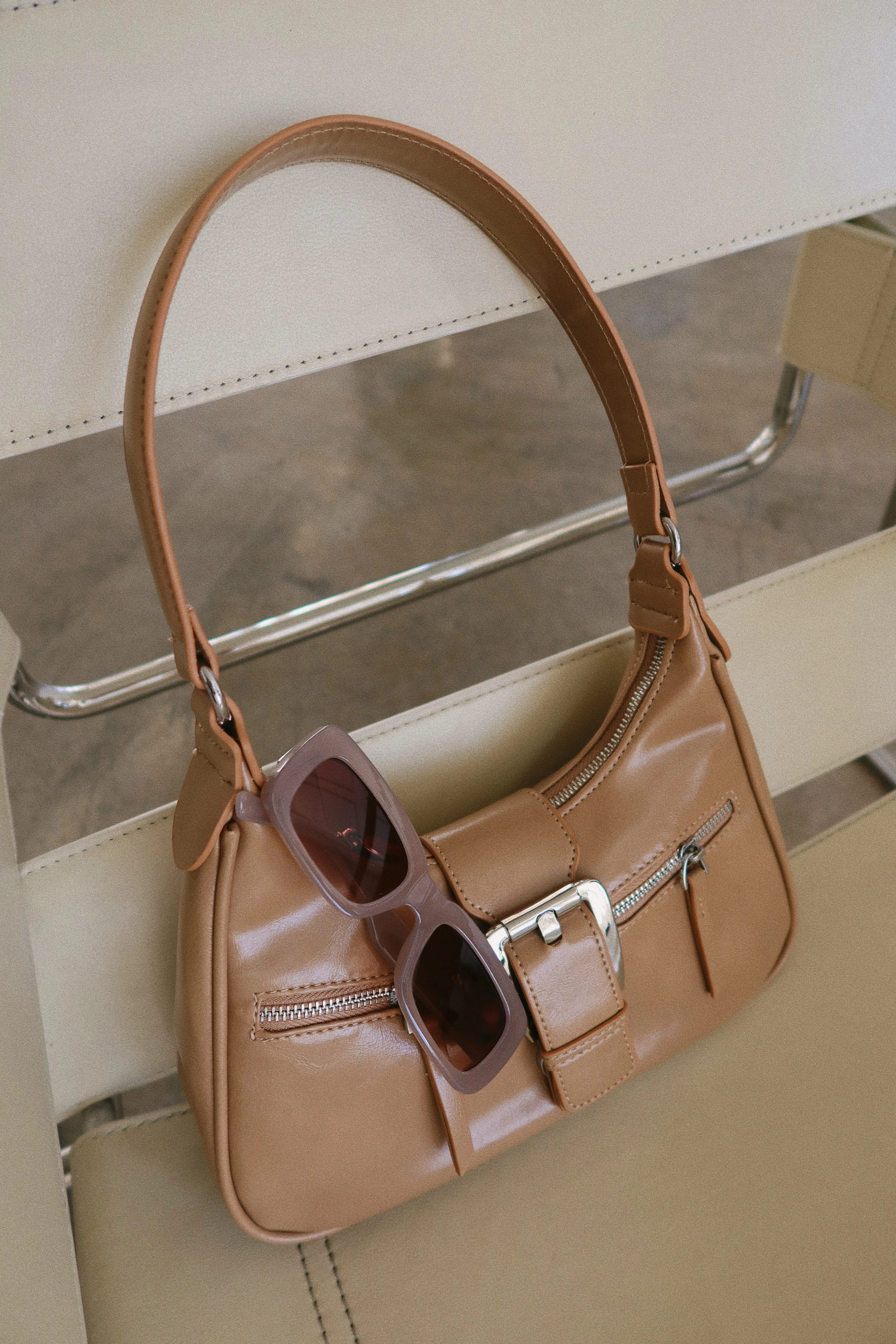 Anessa Shoulder Crossbody Bag - Nude - Image 4