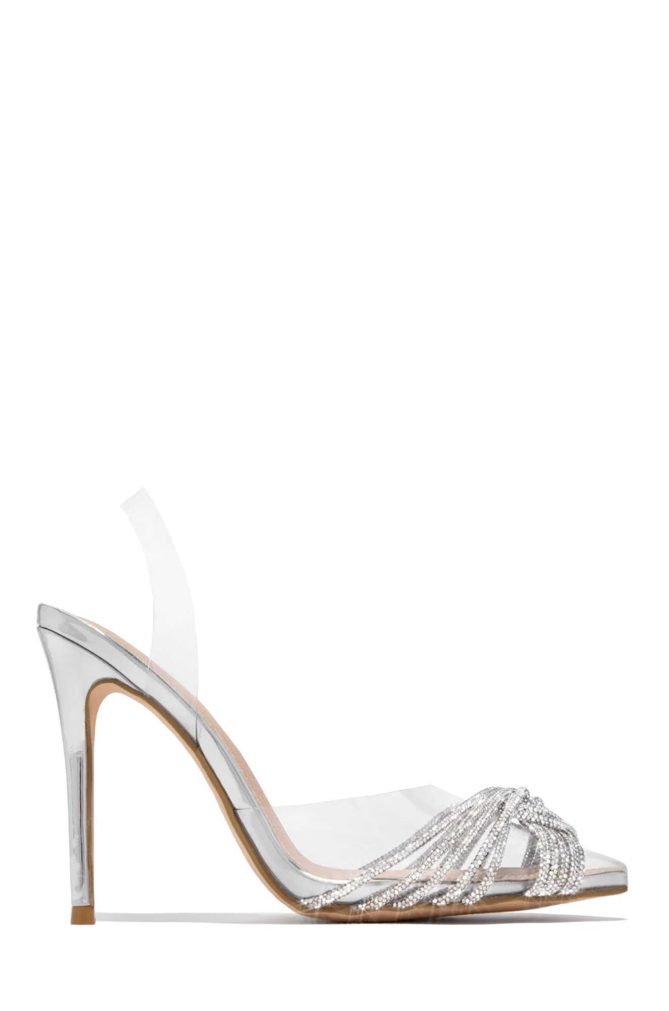 Anya Embellished Pointed Toe Pumps - Silver - Image 8