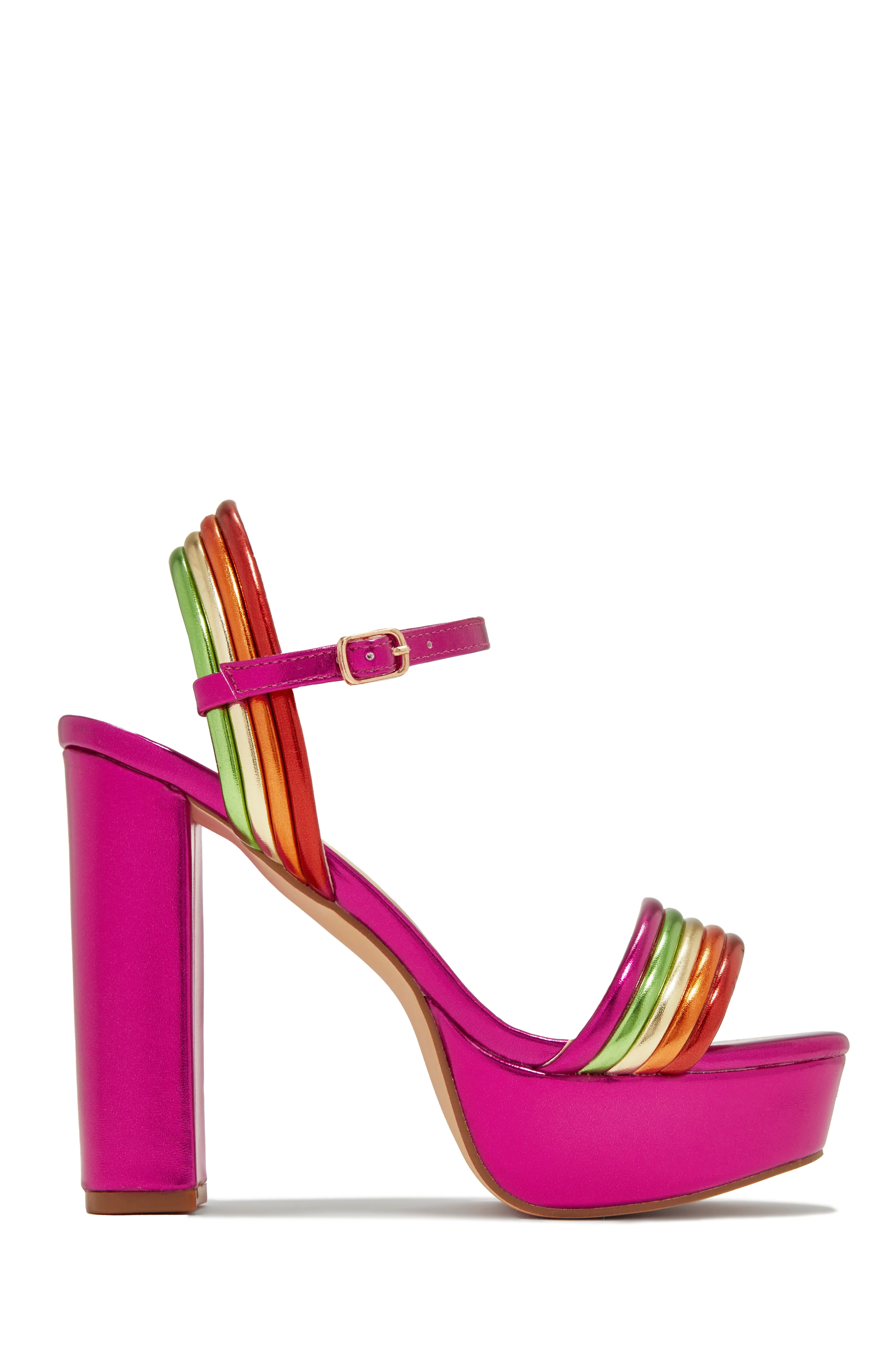 Ariana Block Platform High Heels - Pink - Image 4