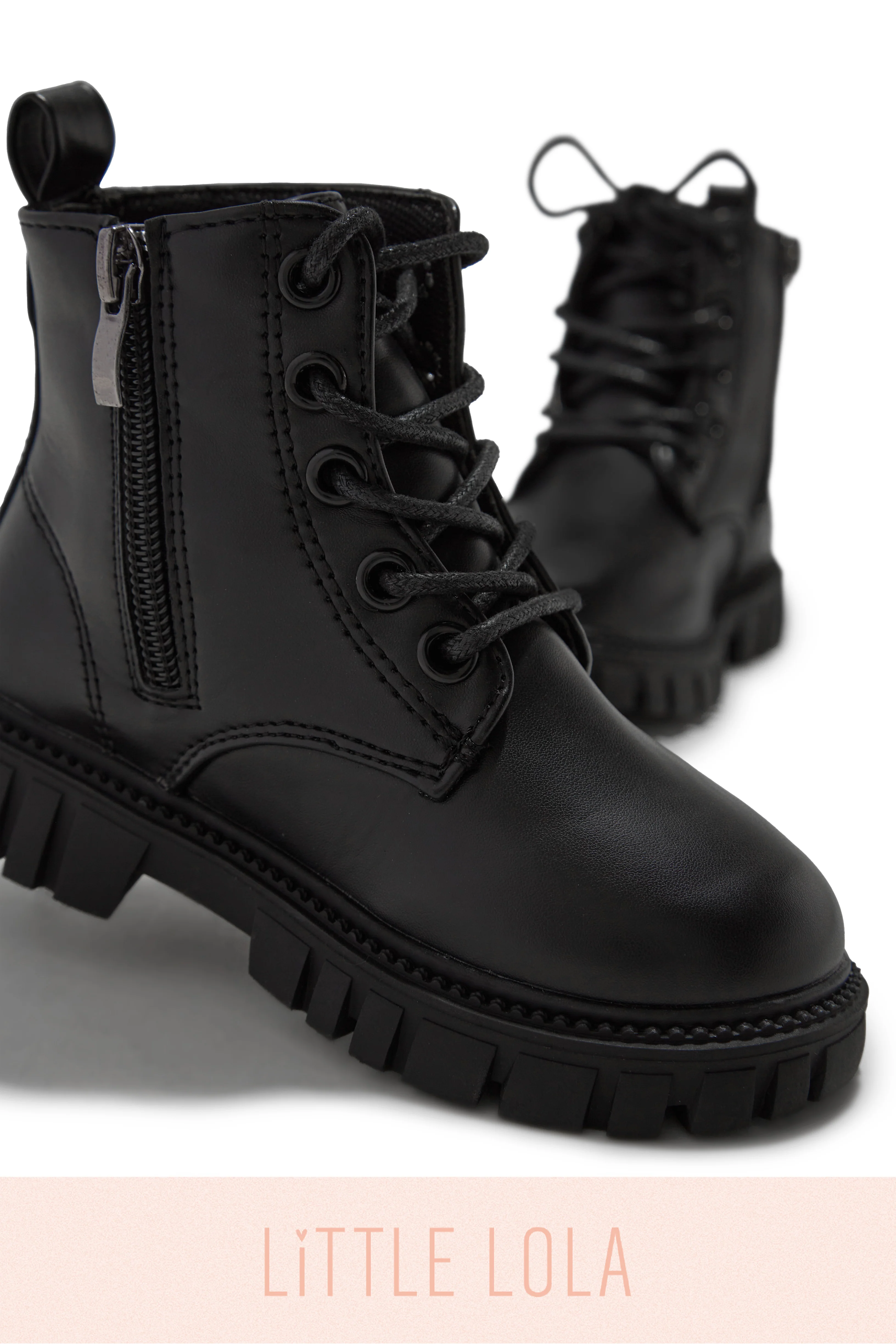Ariella Lace Up Boots - Black - Image 4