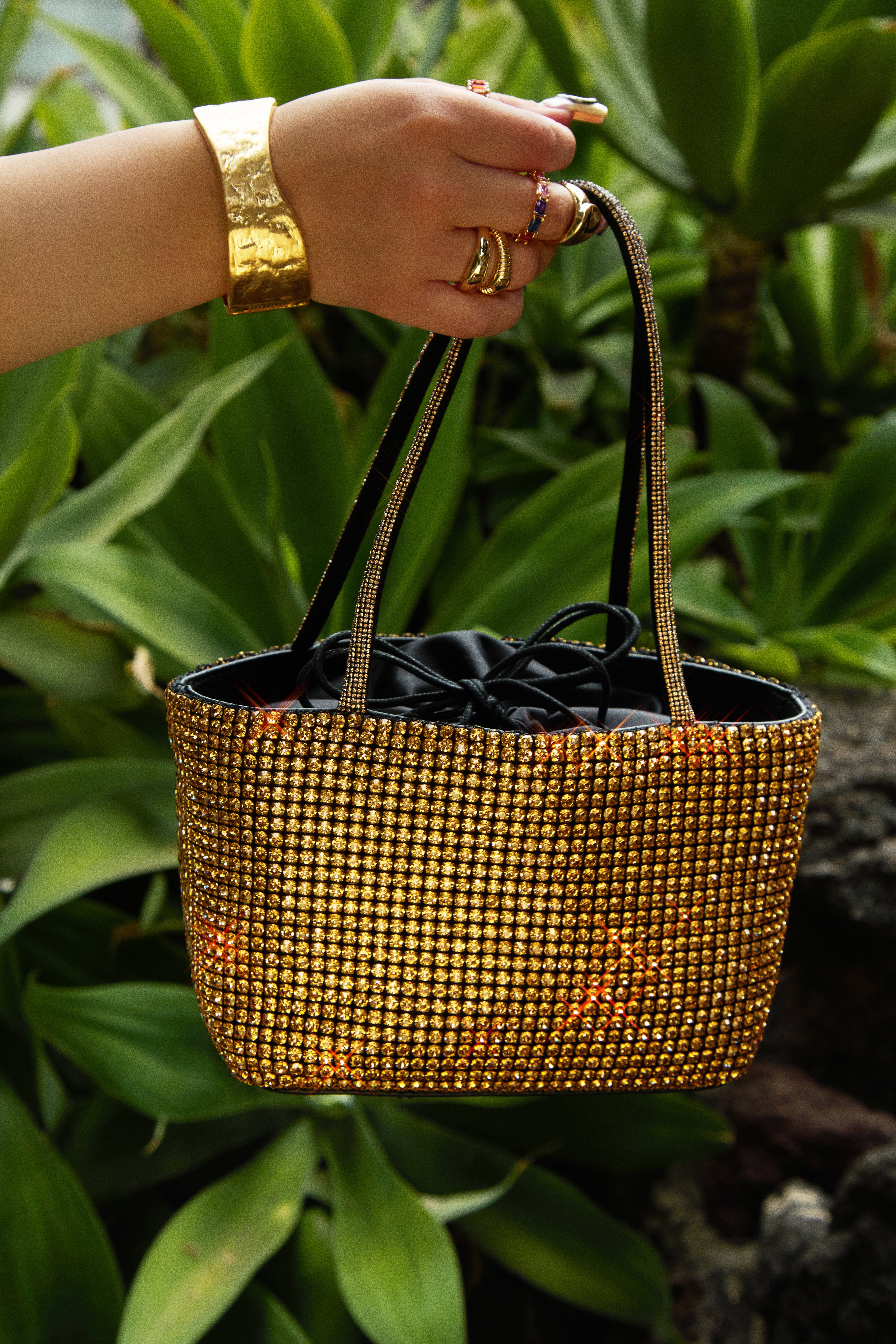 Aryzia Embellished Top Handle Bag - Gold - Image 13