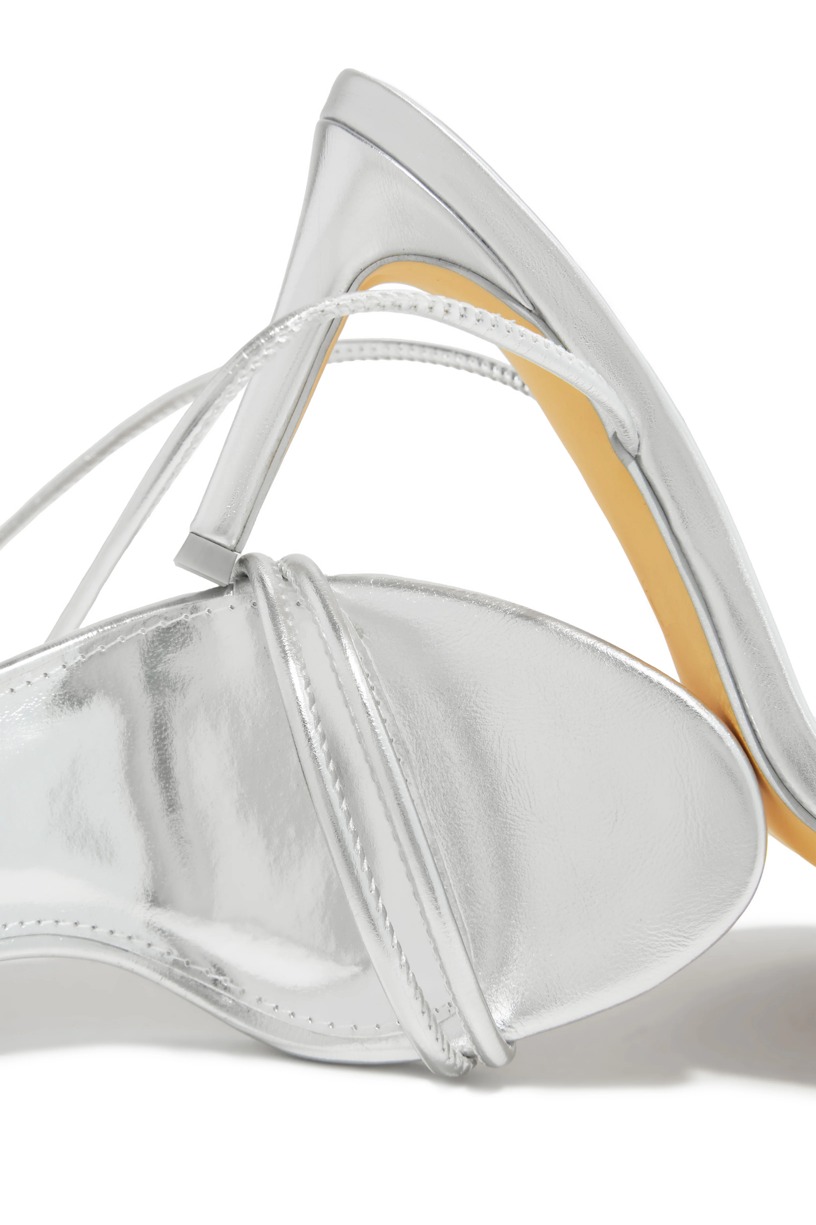 Ashantii Lace Up Mid Heels - Silver - Image 2