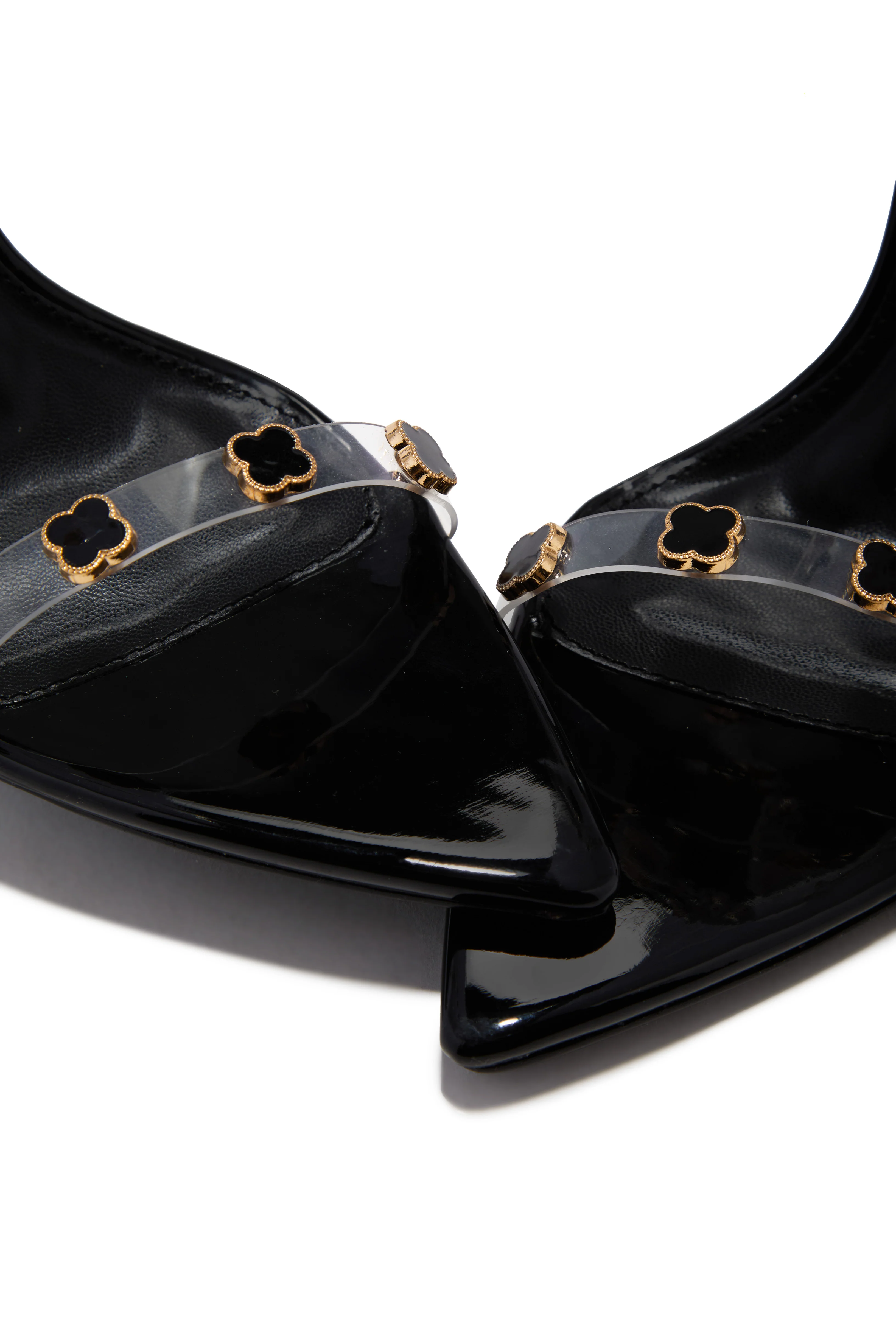Aurela Clear Strap High Heels - Black - Image 3