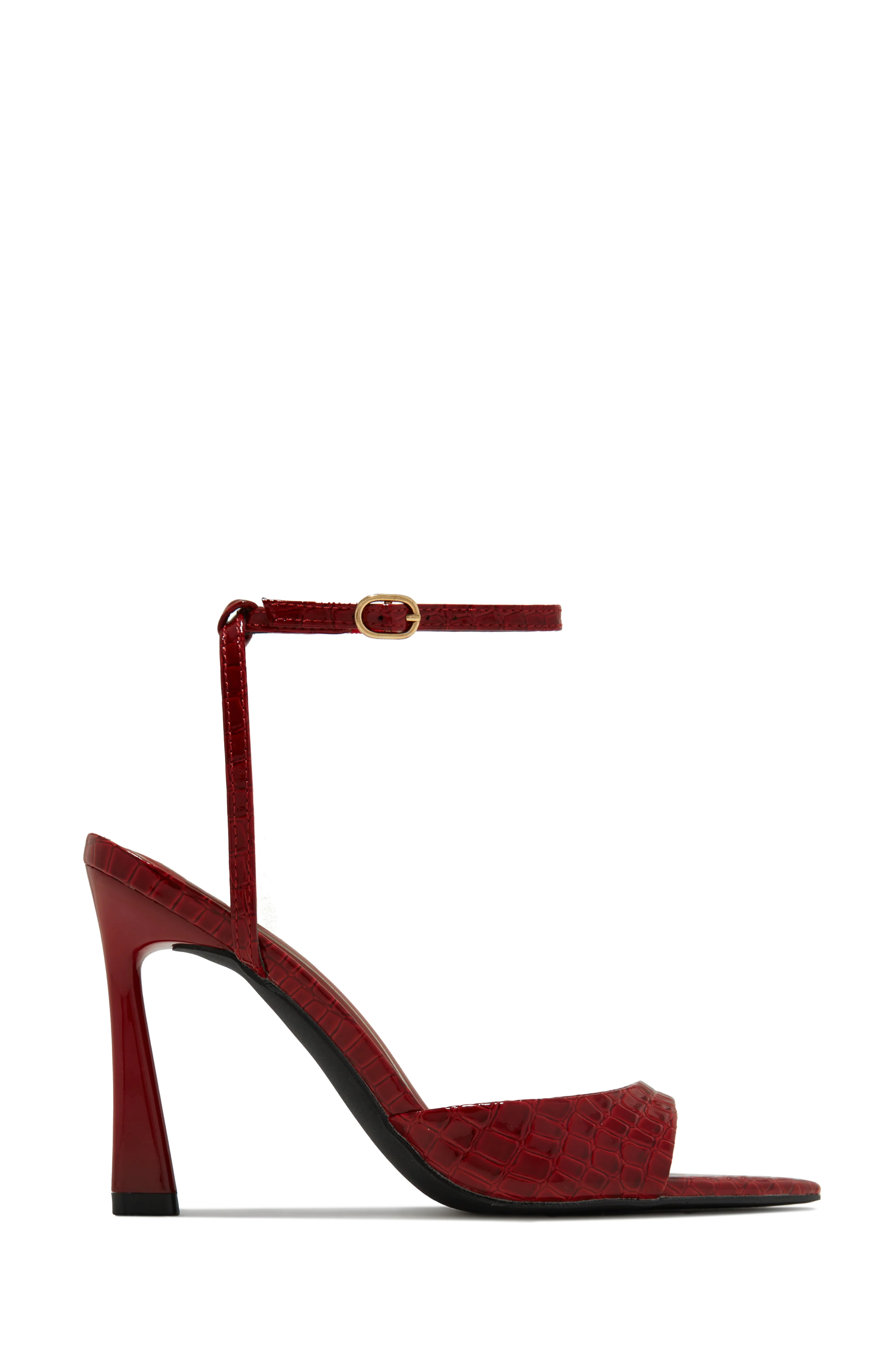 Azani Mary Jane Strap Heels - Cherry Croc - Image 5