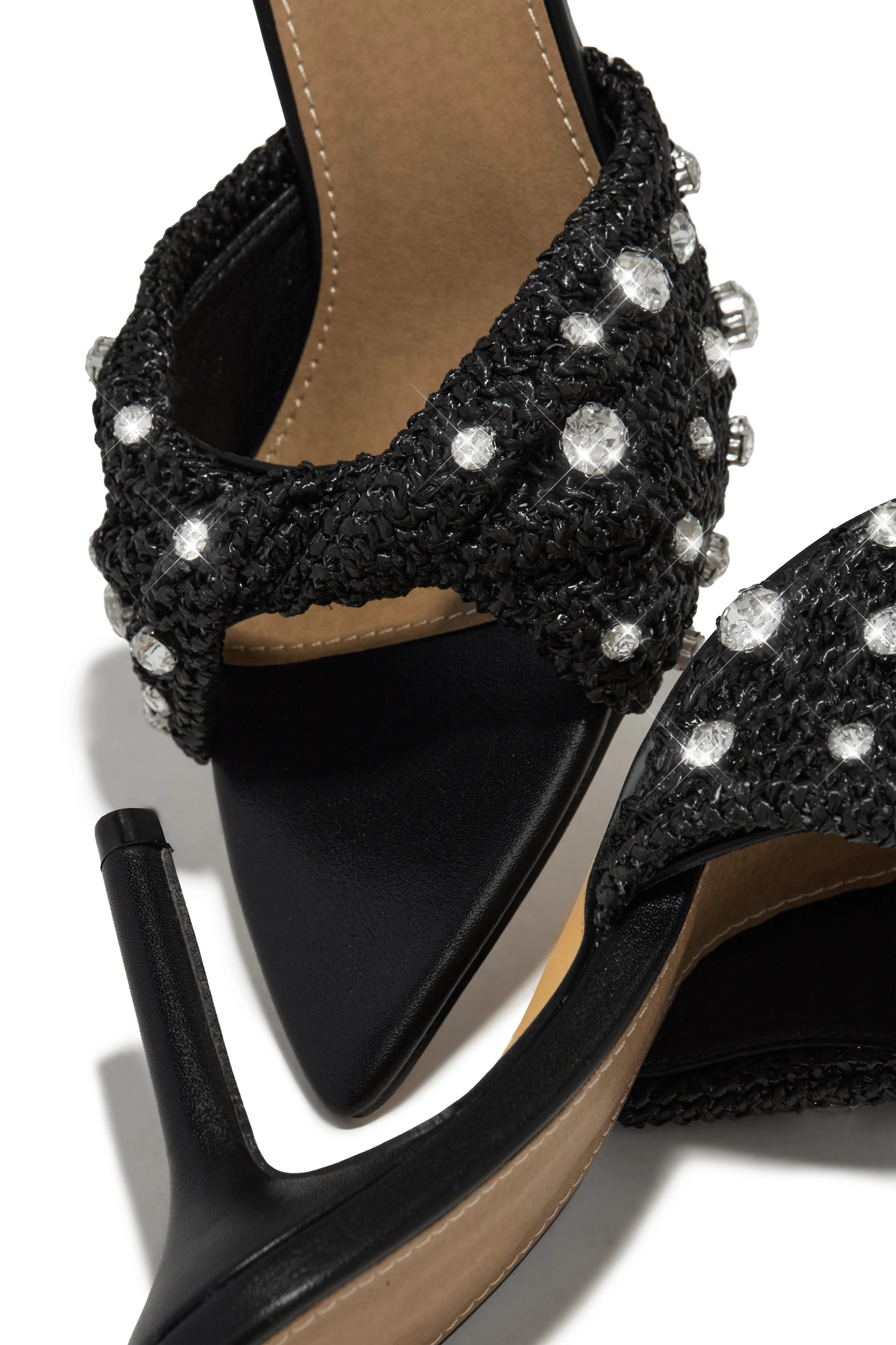 Baja Cruise Embellished High Heel Mules - Black - Image 3