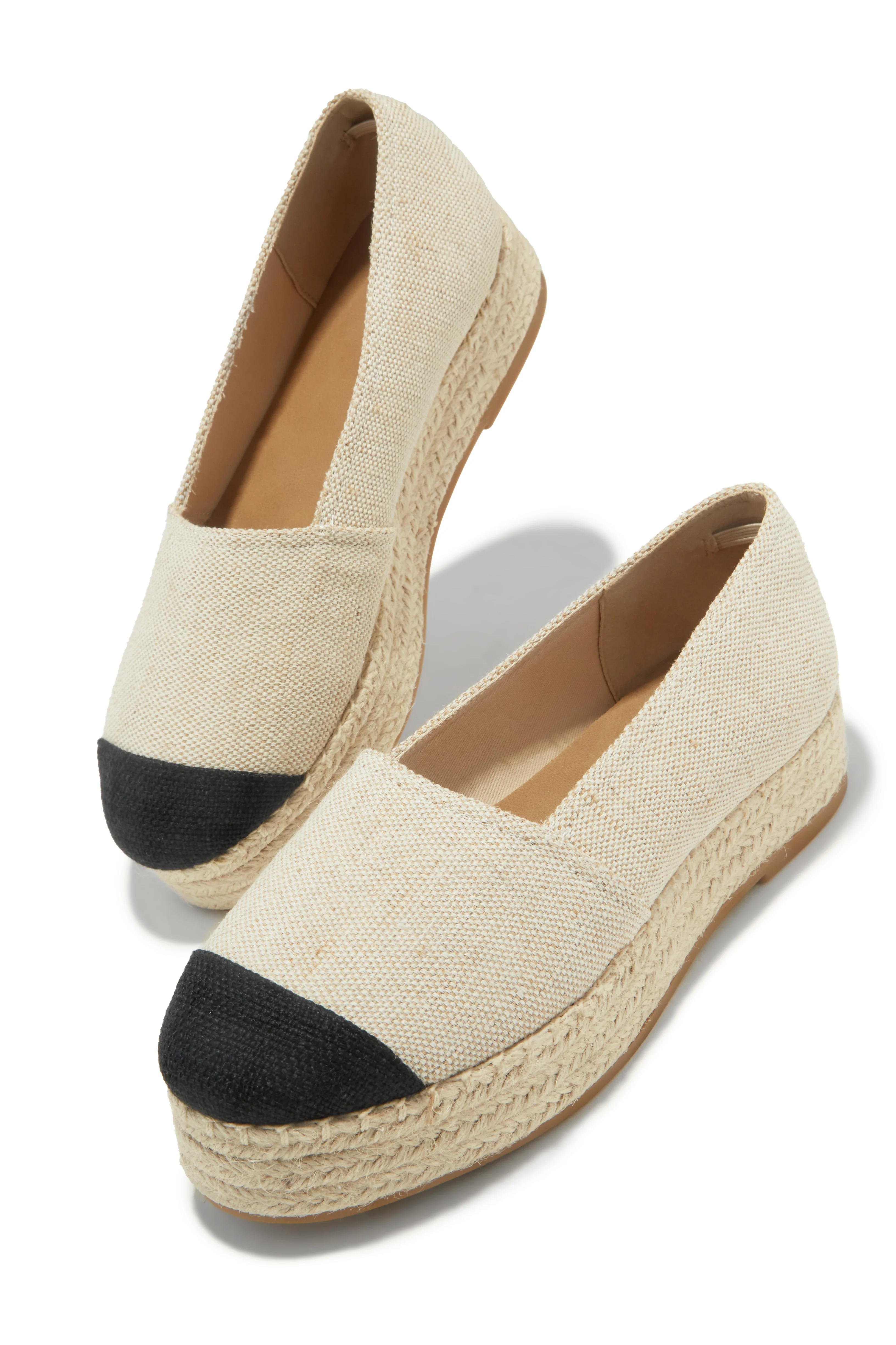 Beach Babe Platform Espadrille Flats - Nude - Image 4