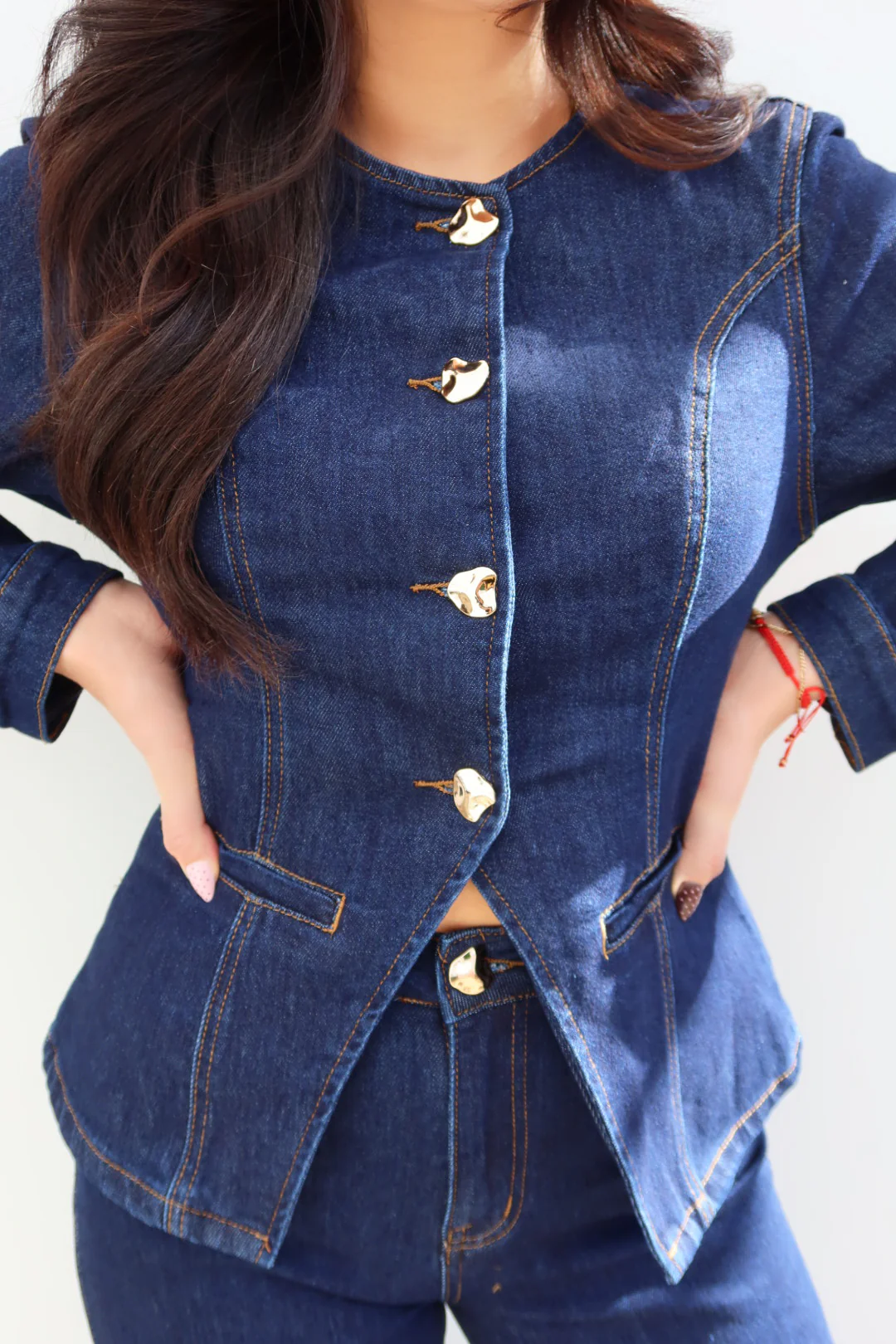 Becca Button Up Jacket - Denim - Image 2