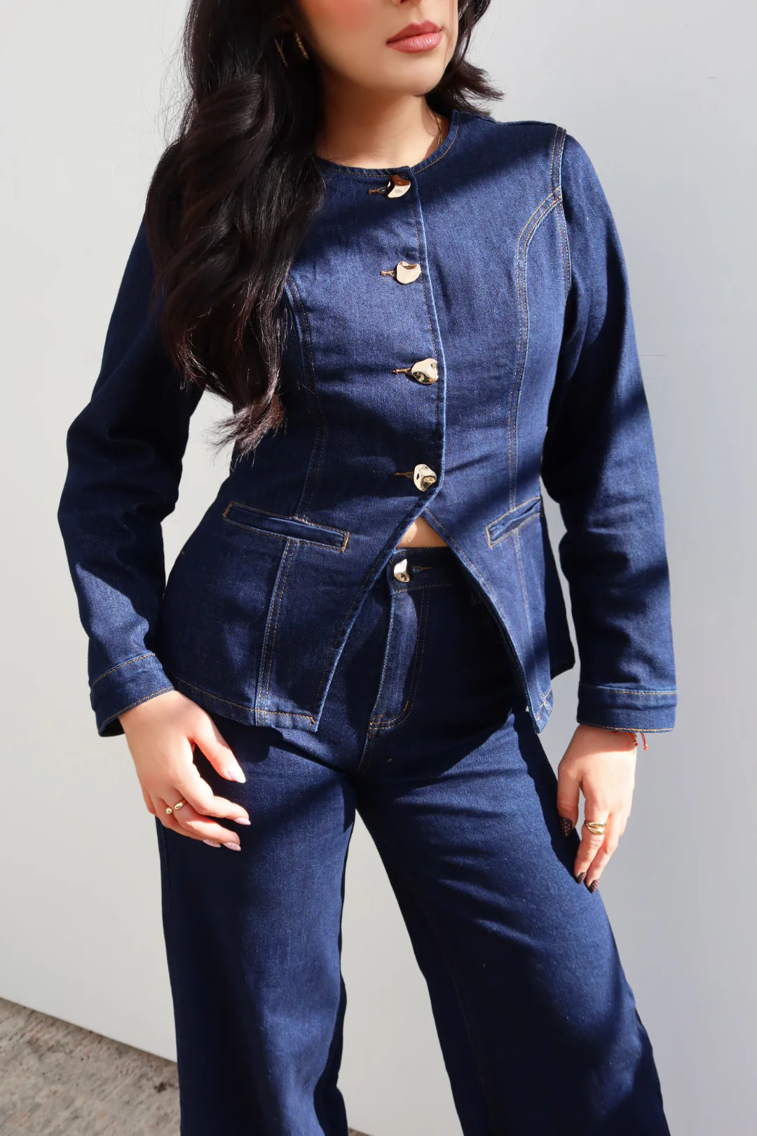Becca Button Up Jacket - Denim - Image 5