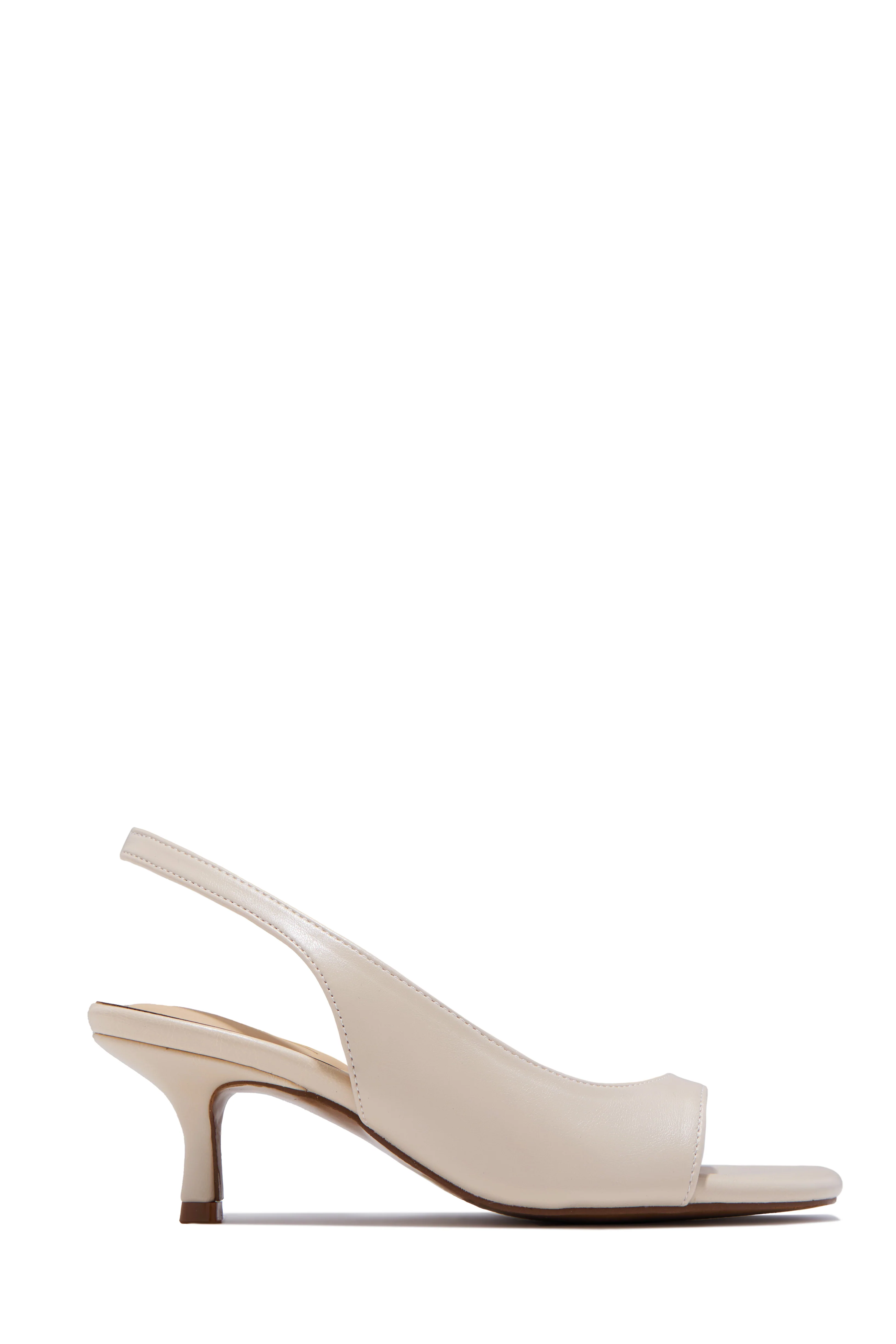 Becca Slingback Mid Heels - Ivory - Image 5
