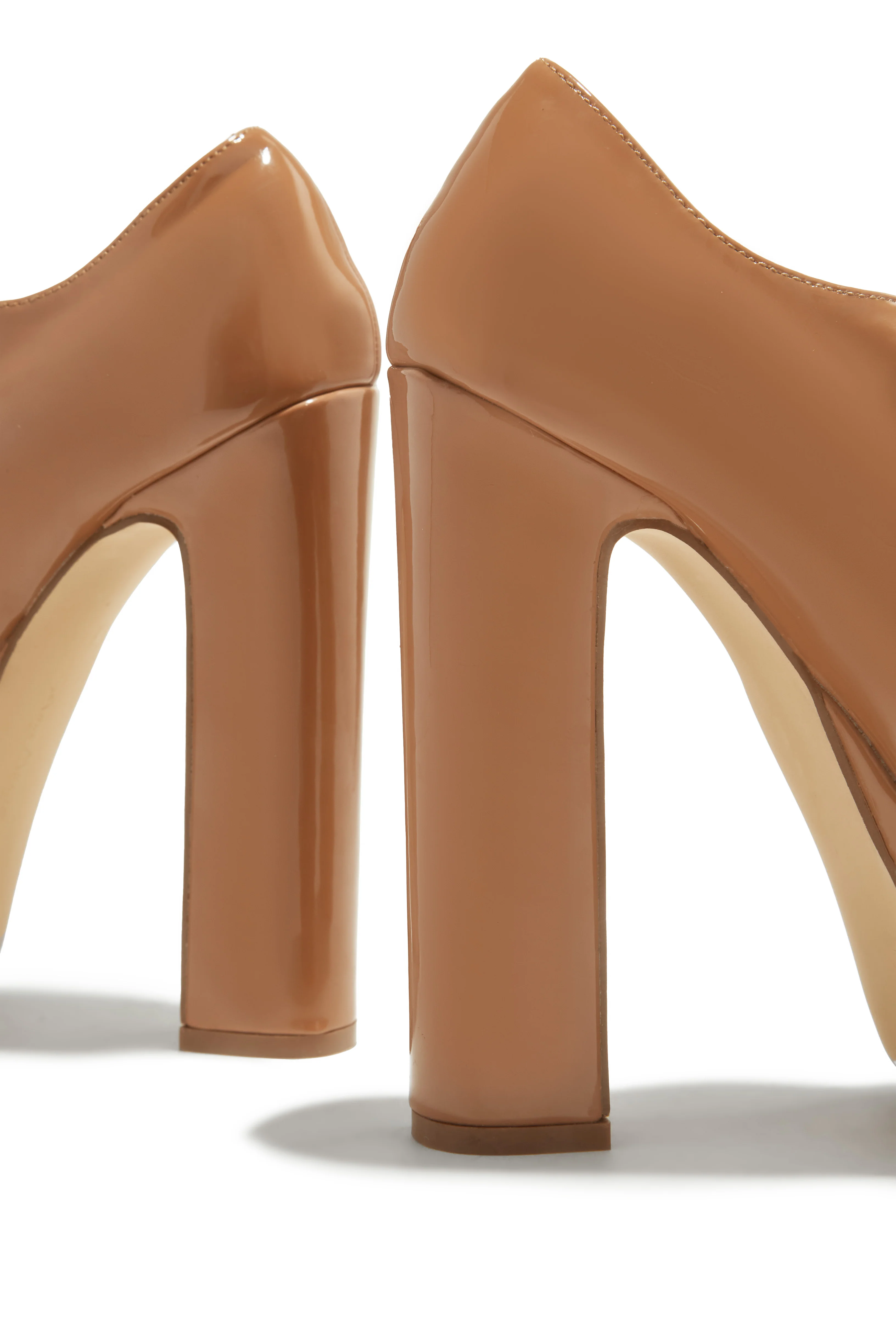Bella Platform Block Heels - Camel - Image 3