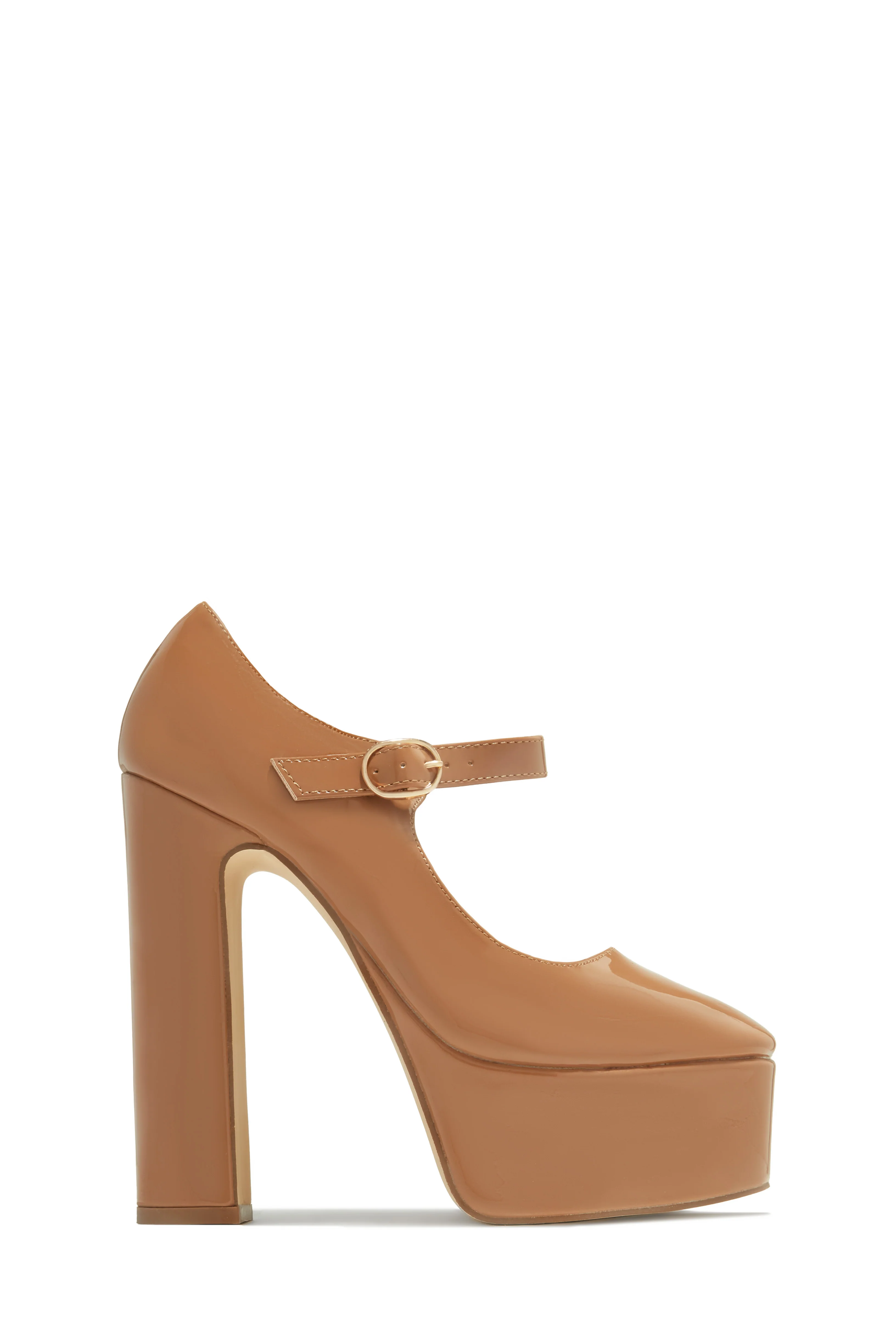 Bella Platform Block Heels - Camel - Image 5