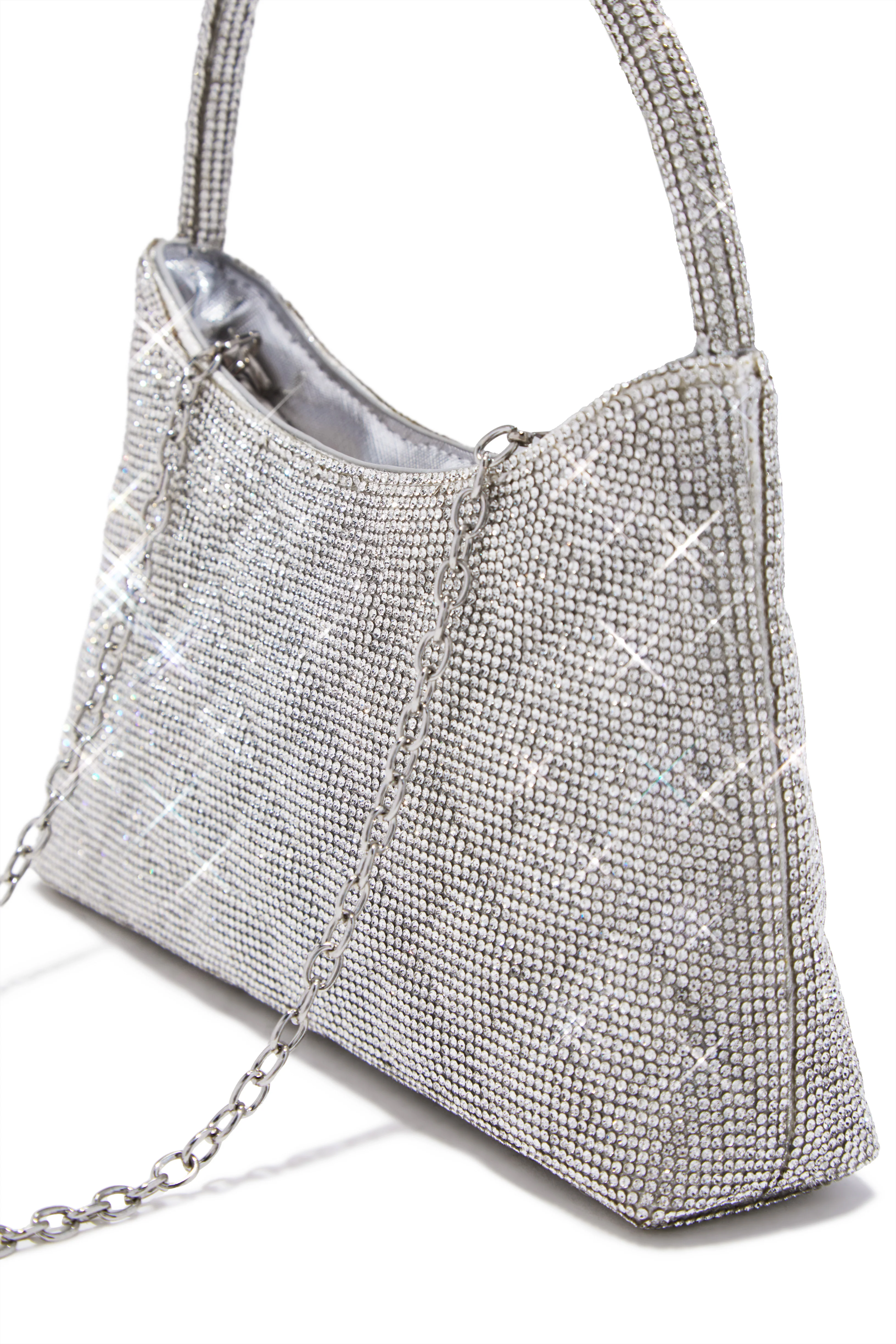 Bella Embellished Handbag - Silver - Image 2