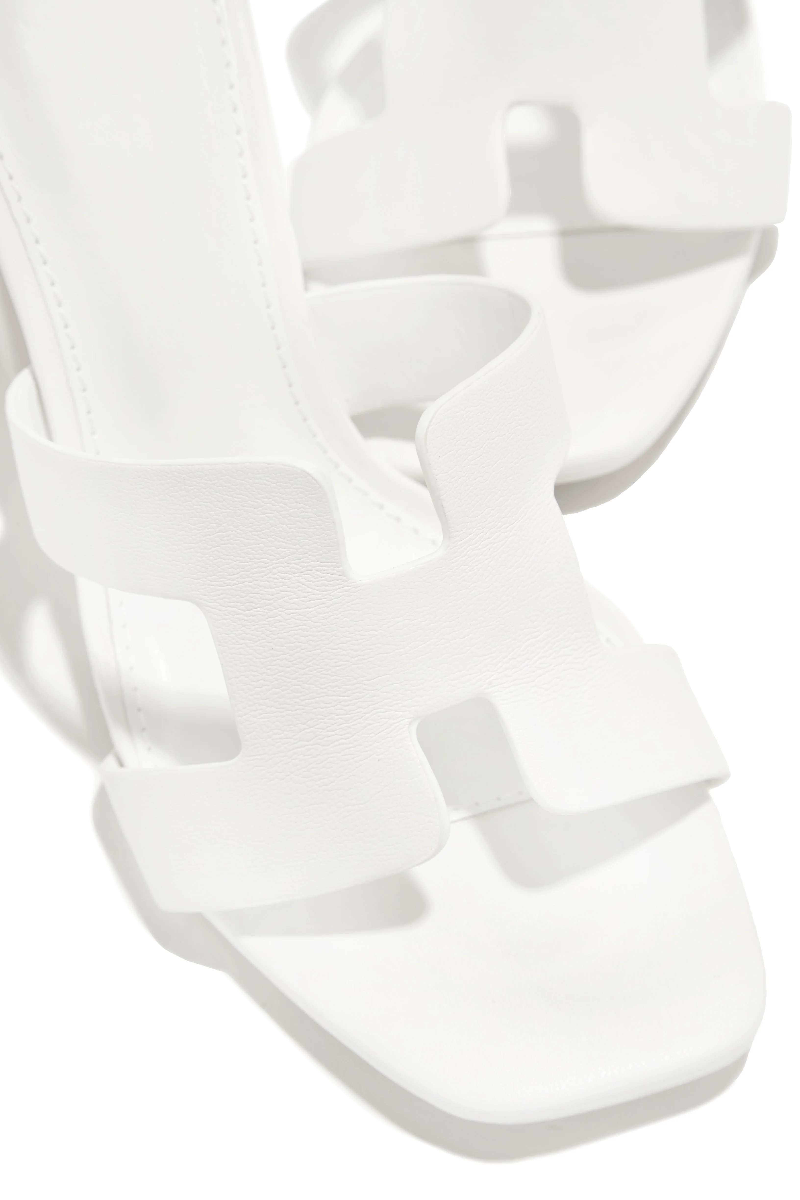 Bianka Block Mid Heels - White - Image 3