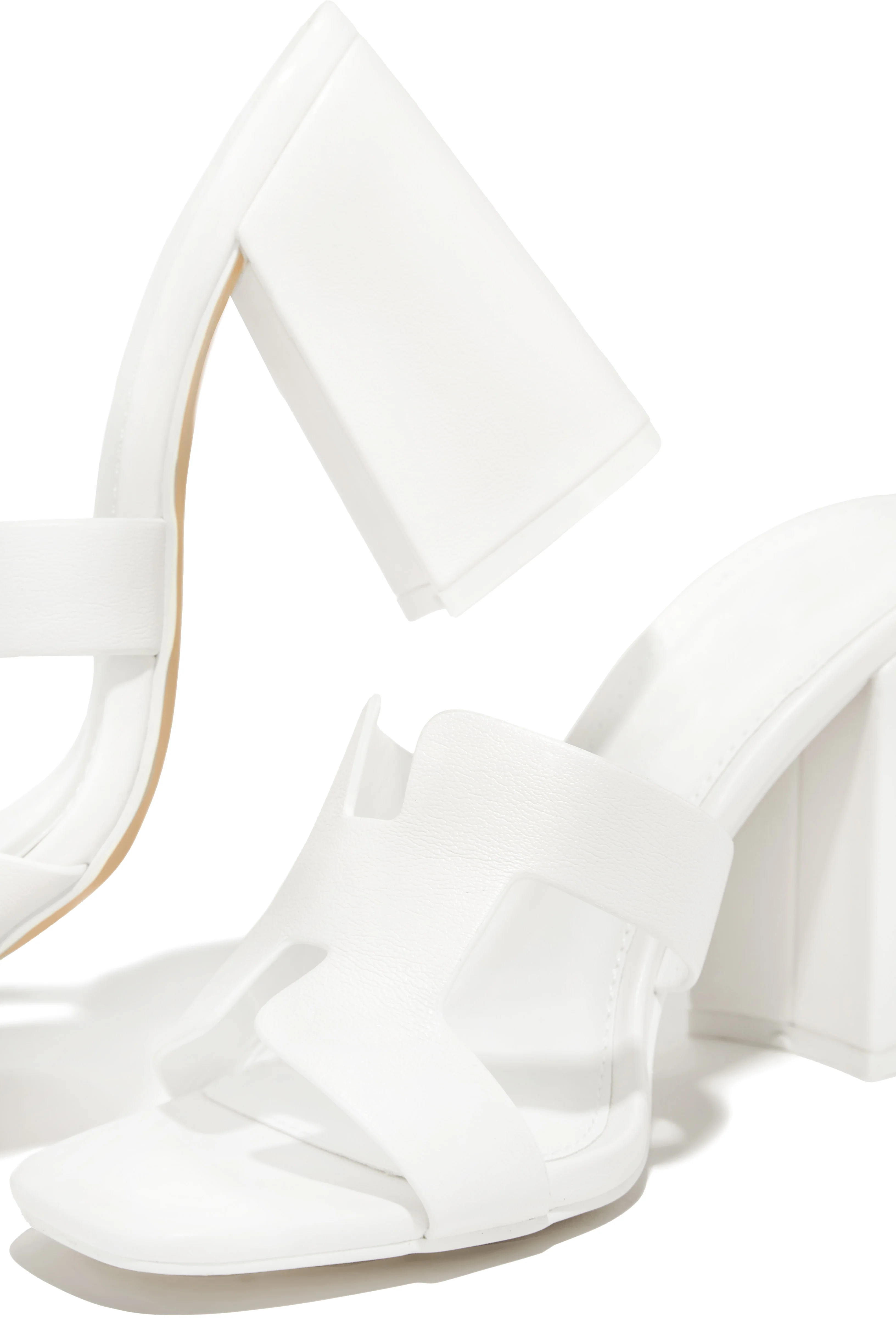 Bianka Block Mid Heels - White - Image 4