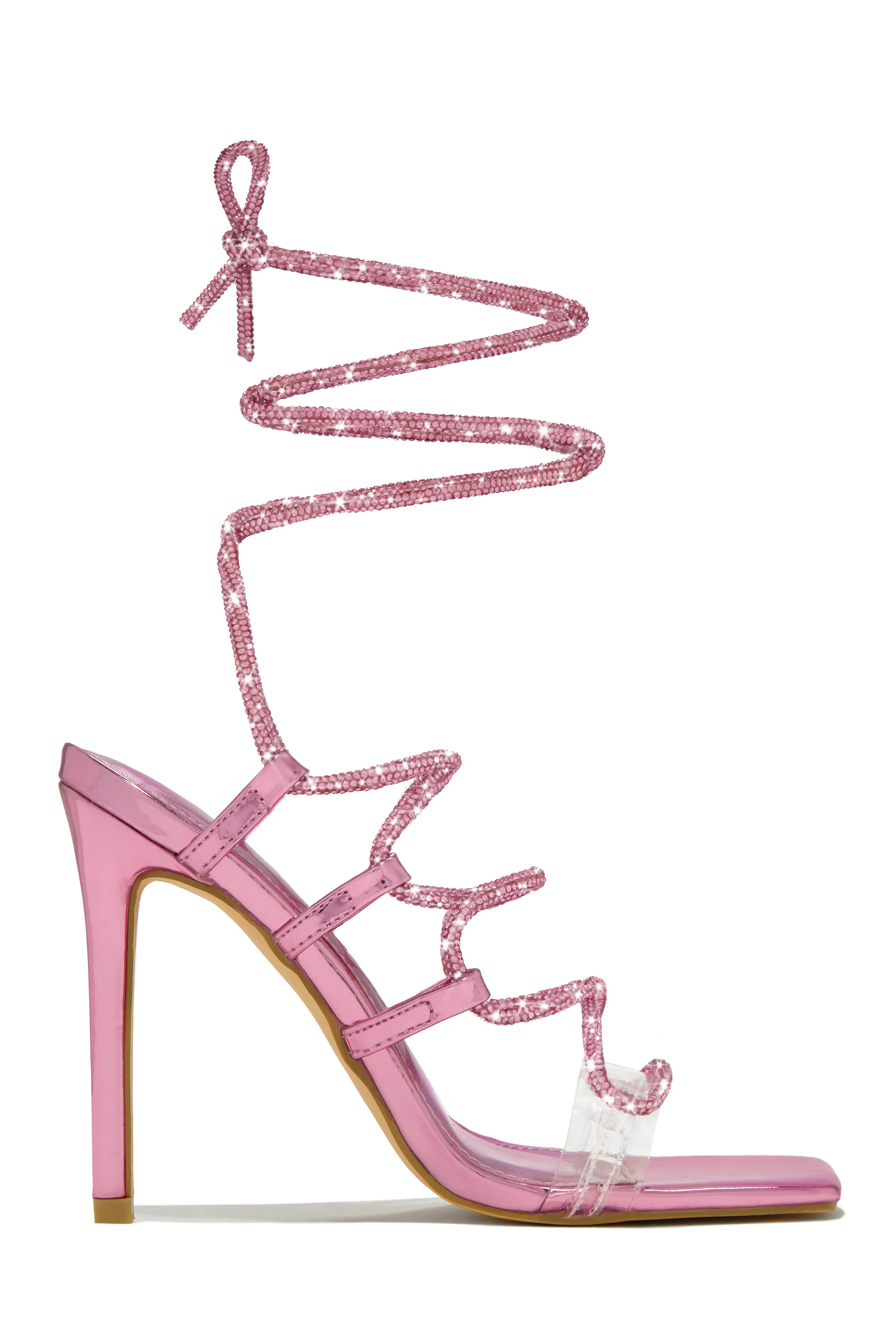 Birthday Wishes Embellished Lace Up Heels - Black - Image 10