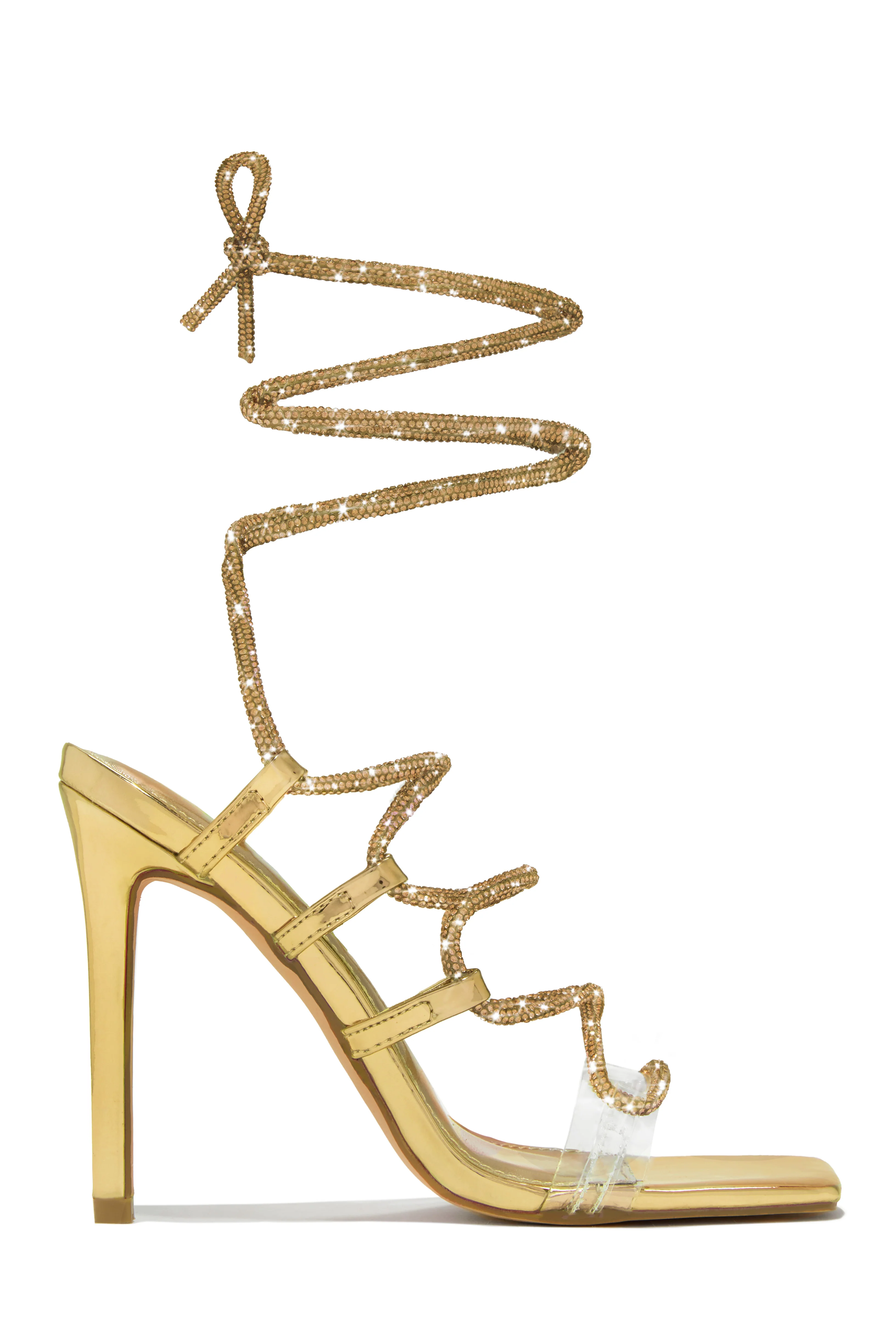 Birthday Wishes Embellished Lace Up Heels - Black - Image 8