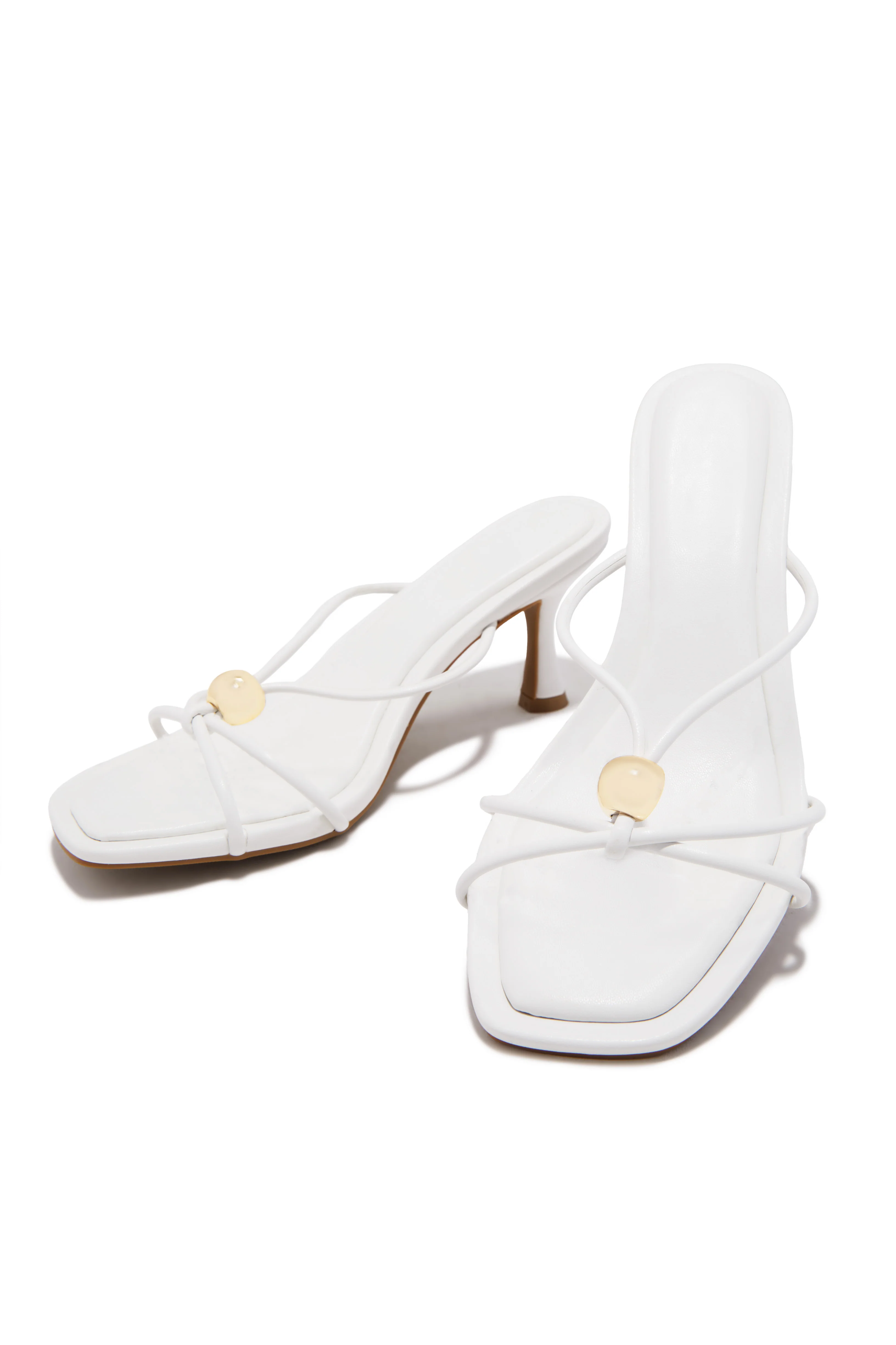 Calia Mid Heel Mules - White - Image 2