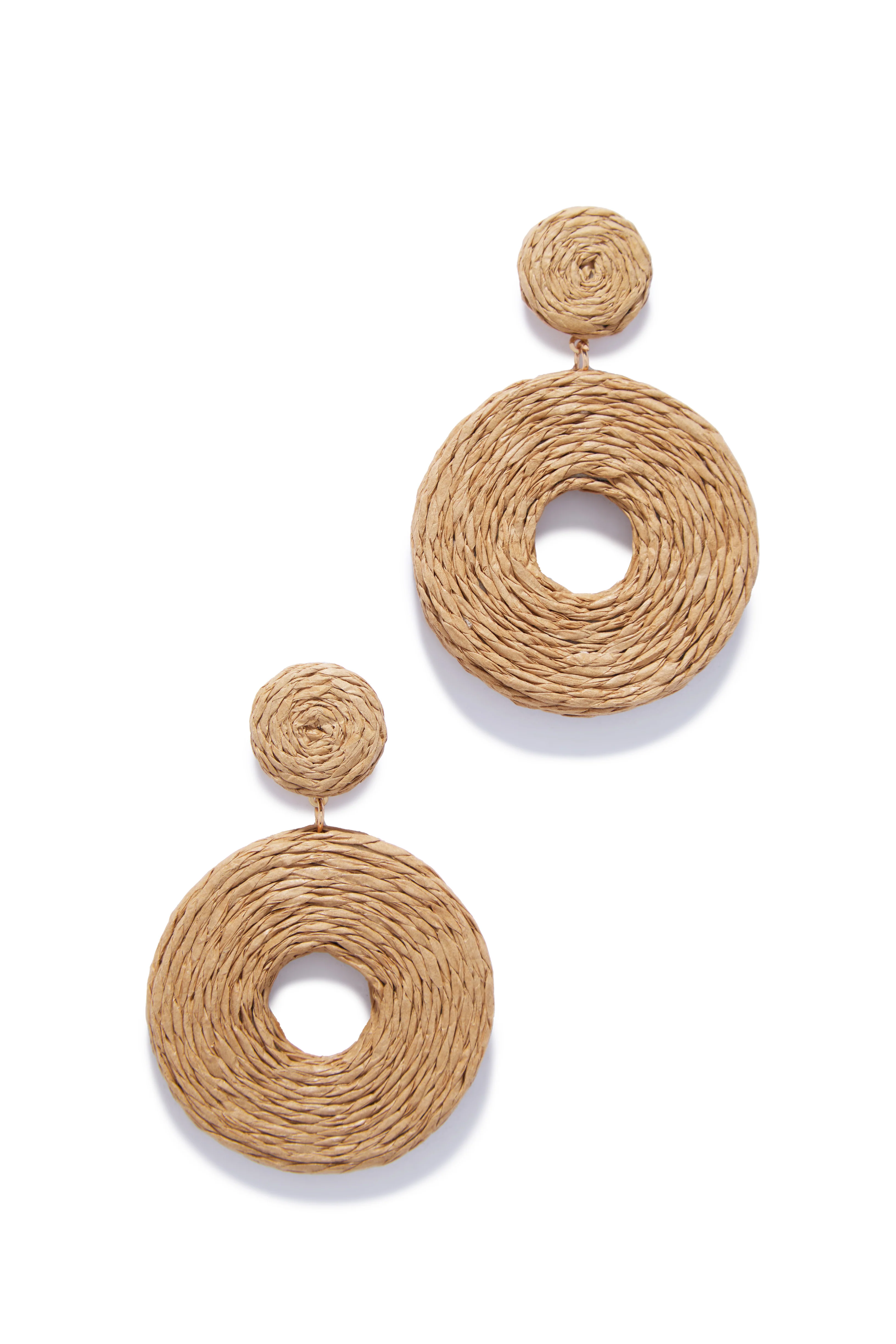 Calissa Woven Statement Earring - Tan - Image 3