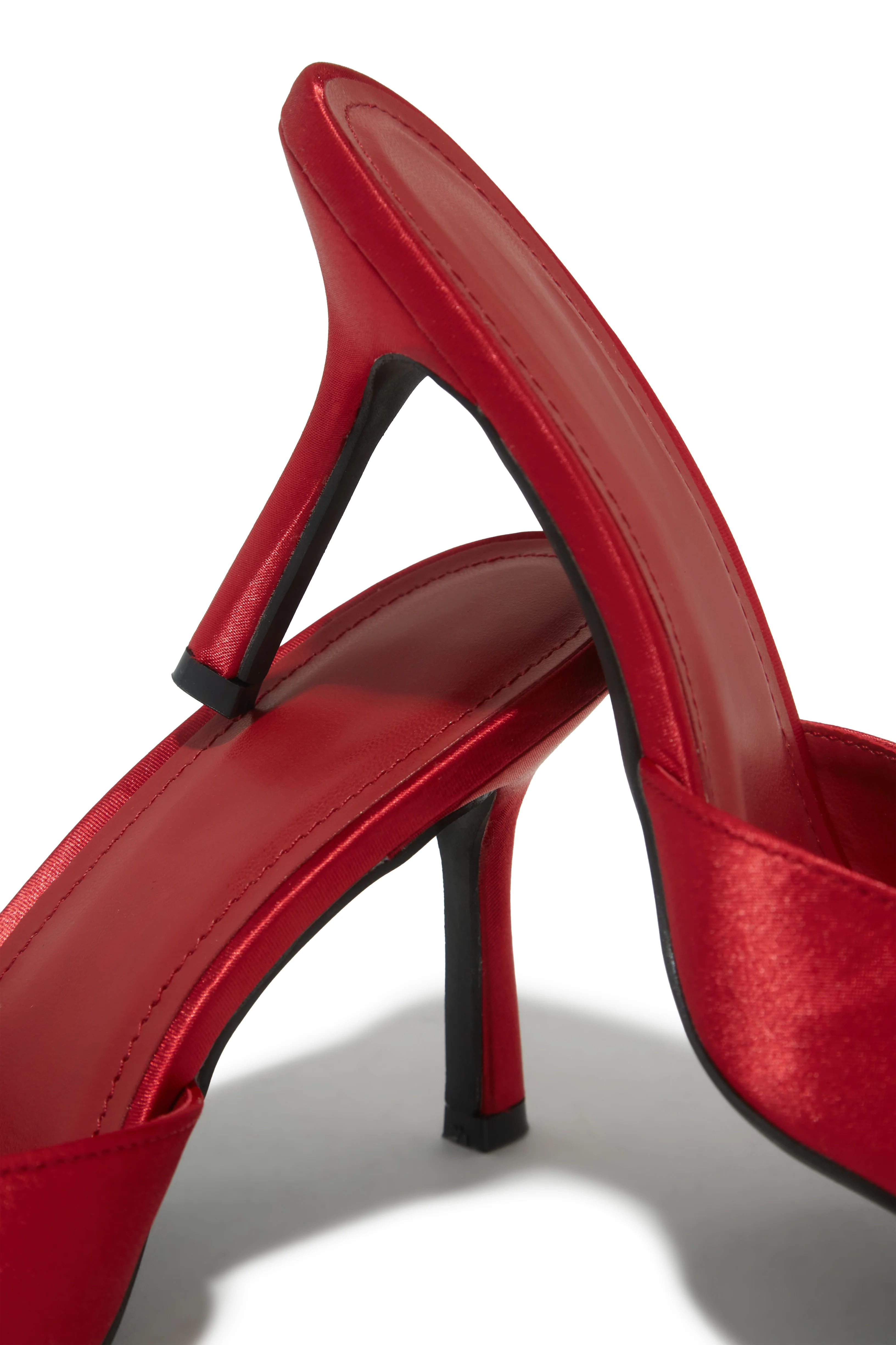 Camila Mid Heel Mules - Cherry - Image 2