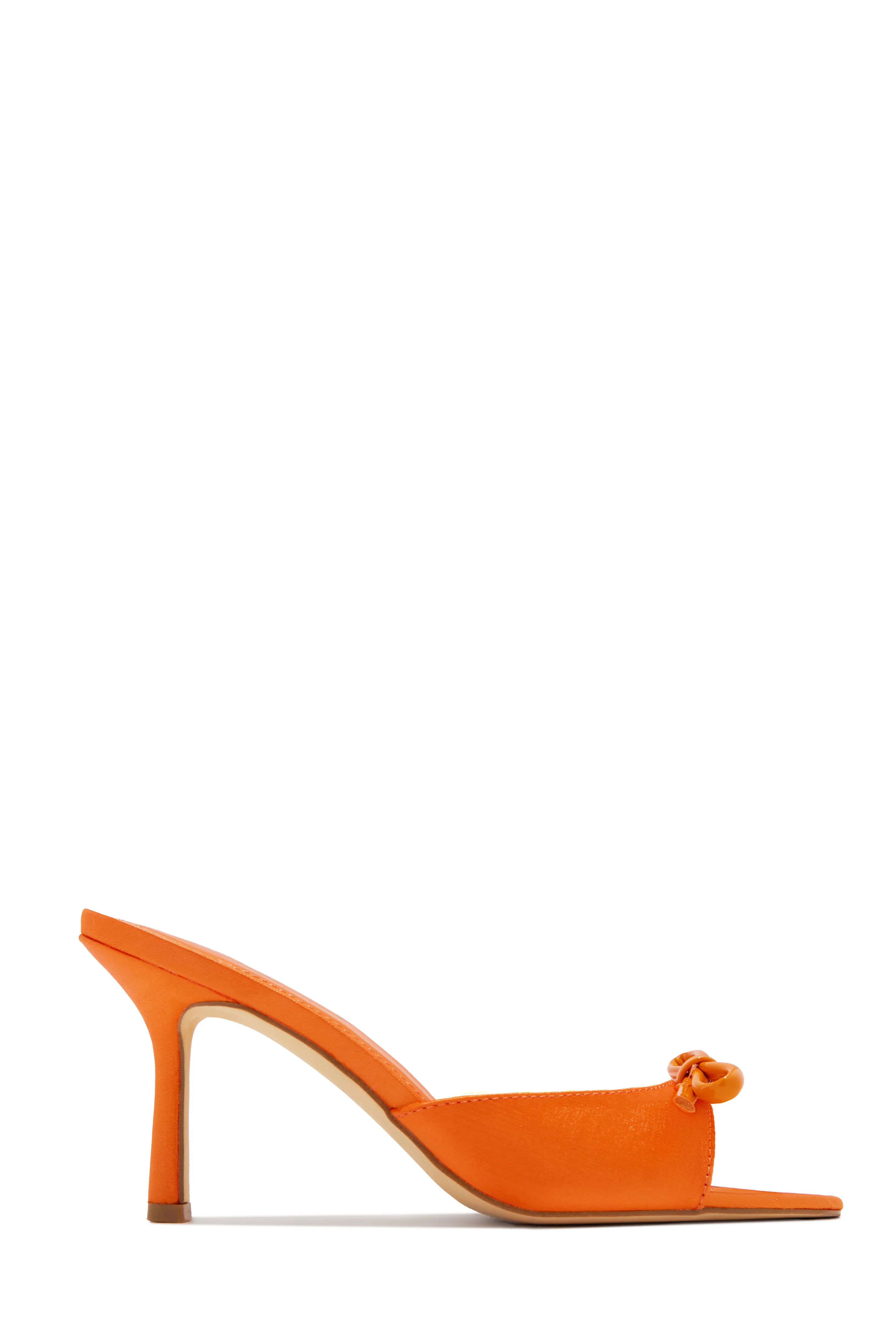 Camila Mid Heel Mules - Orange - Image 6