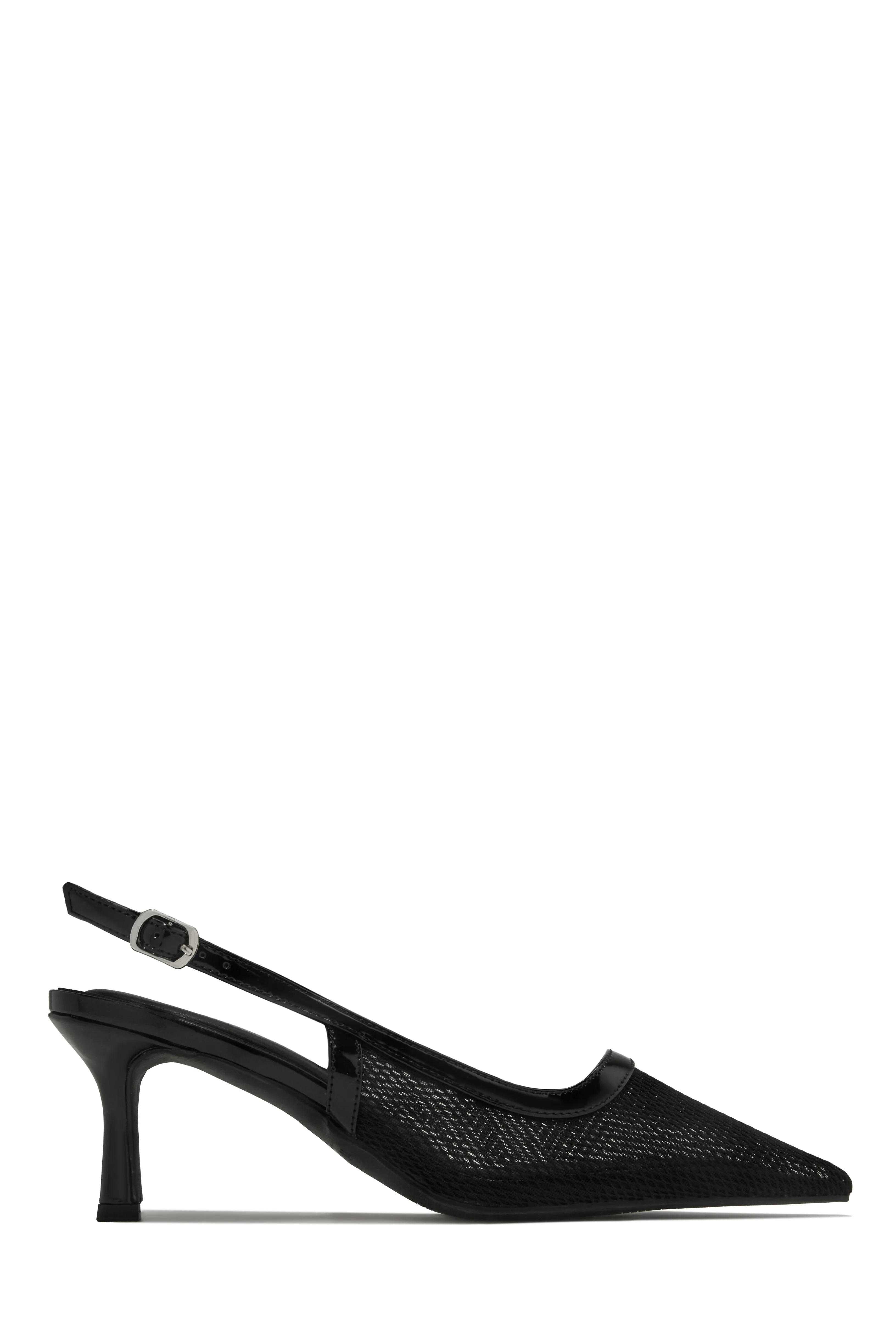 Chloey Slingback Mid Heel Pumps - Black - Image 9