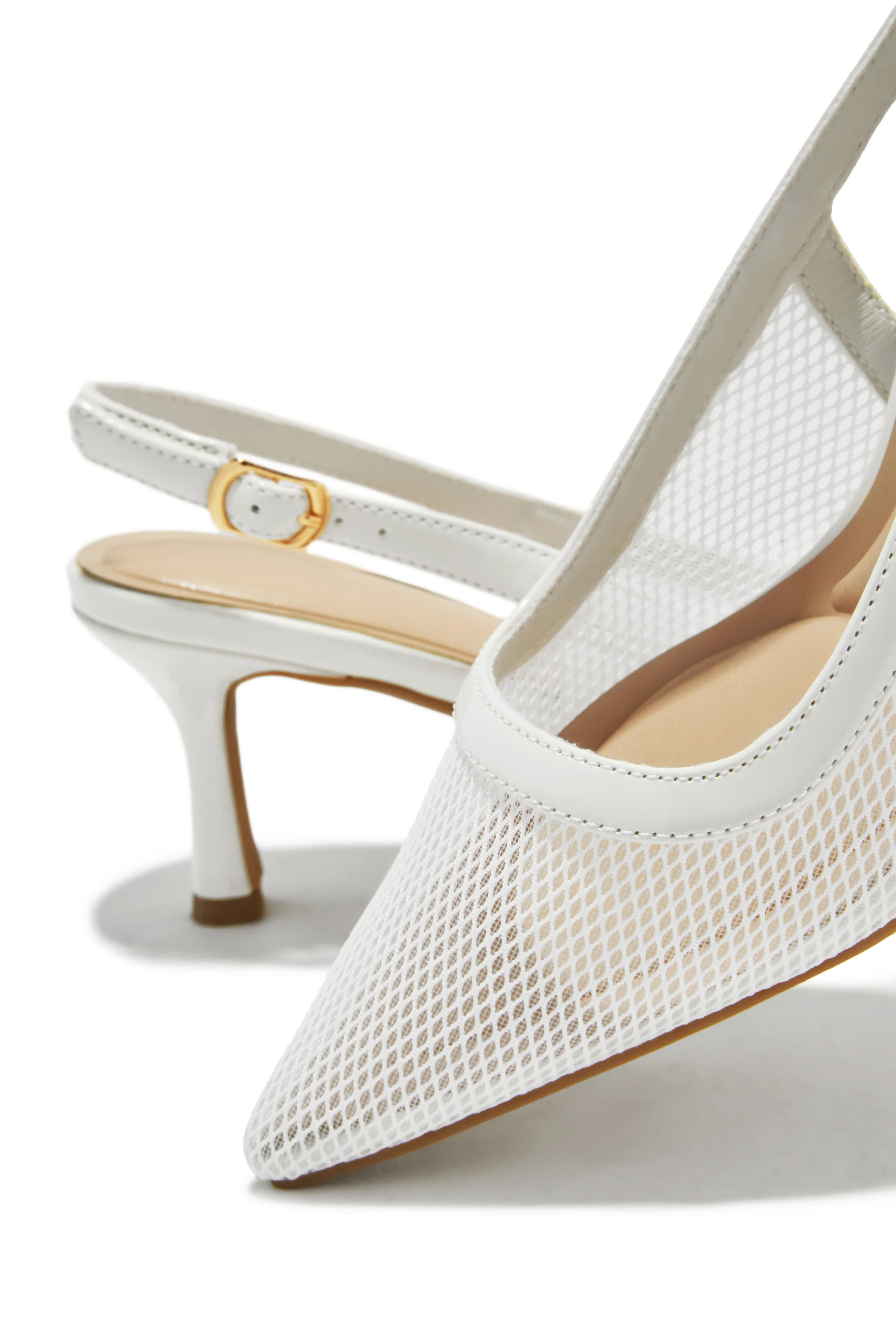 Chloey Slingback Mid Heel Pumps - Ivory - Image 4