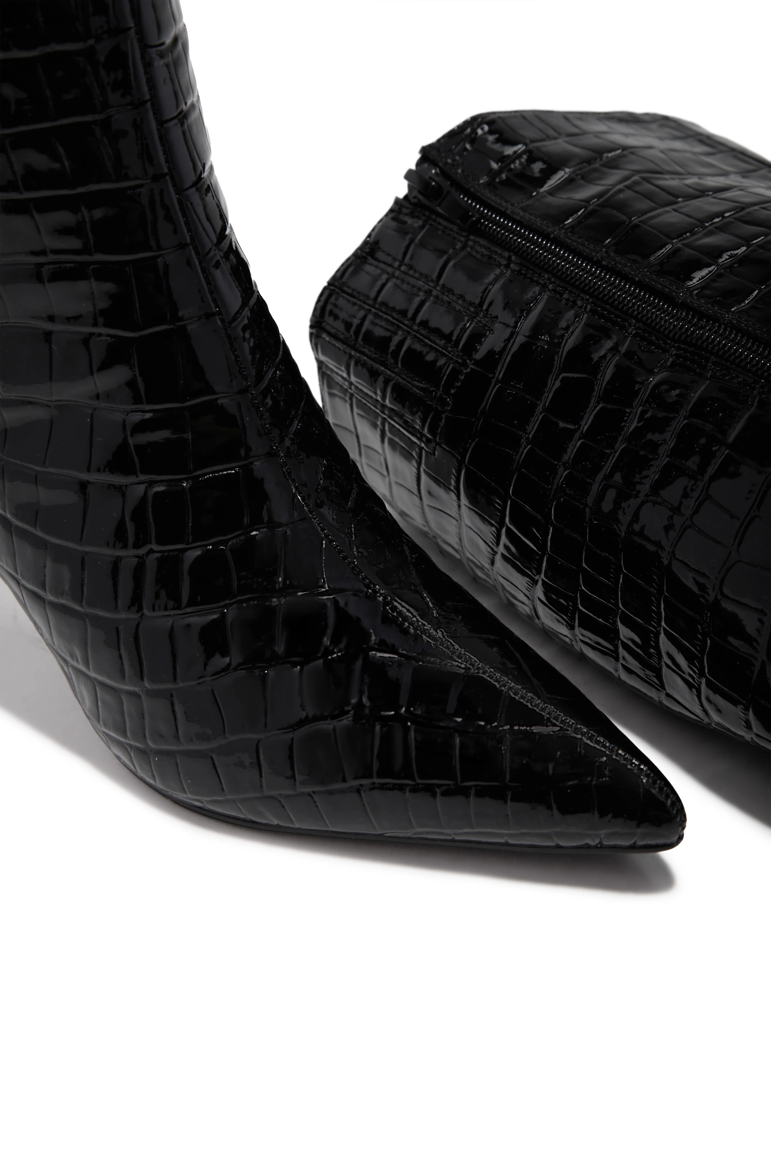 Chrissy Mid Heel Boots - Black - Image 2