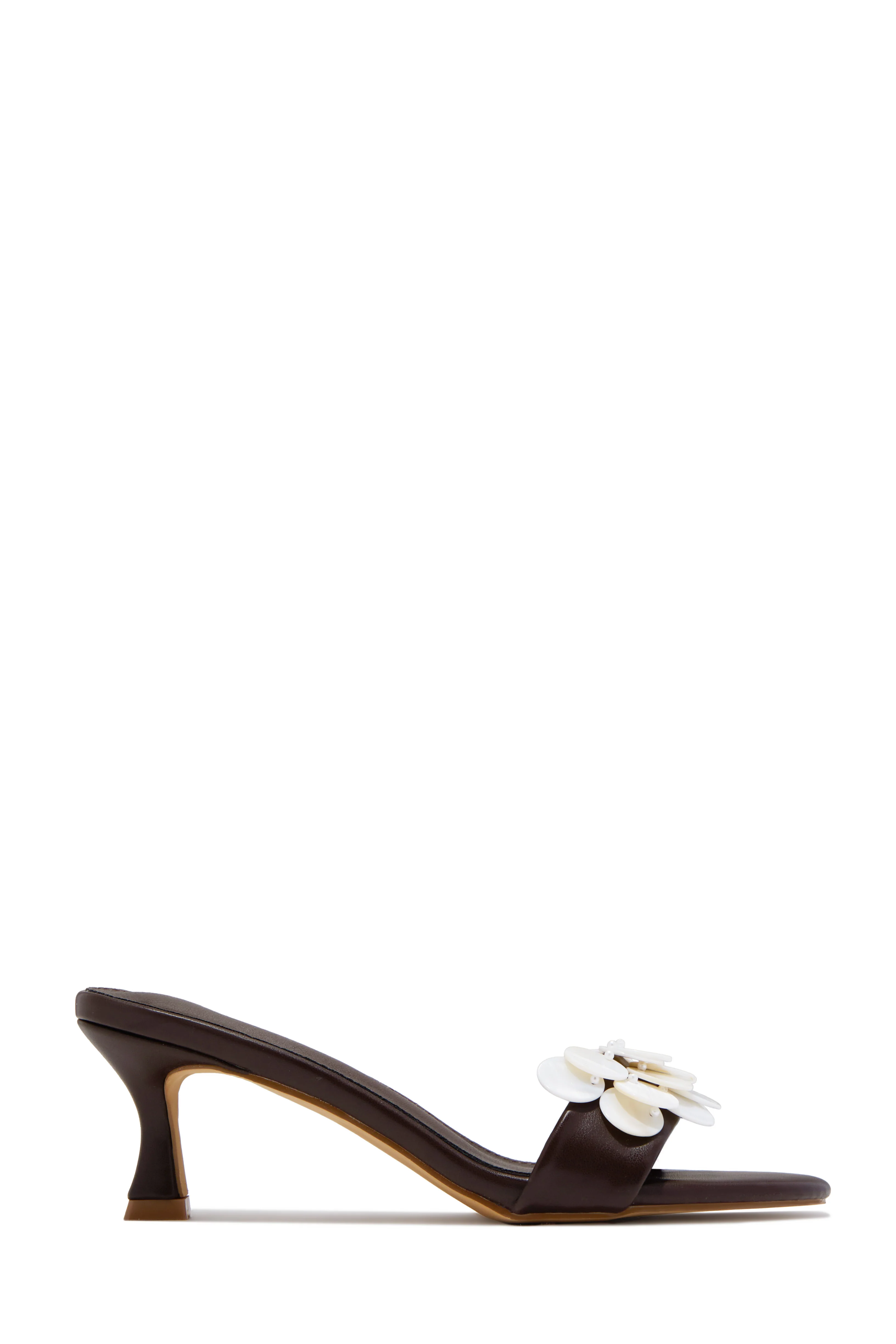 Clara Kitten Heel Mules - Brown - Image 5