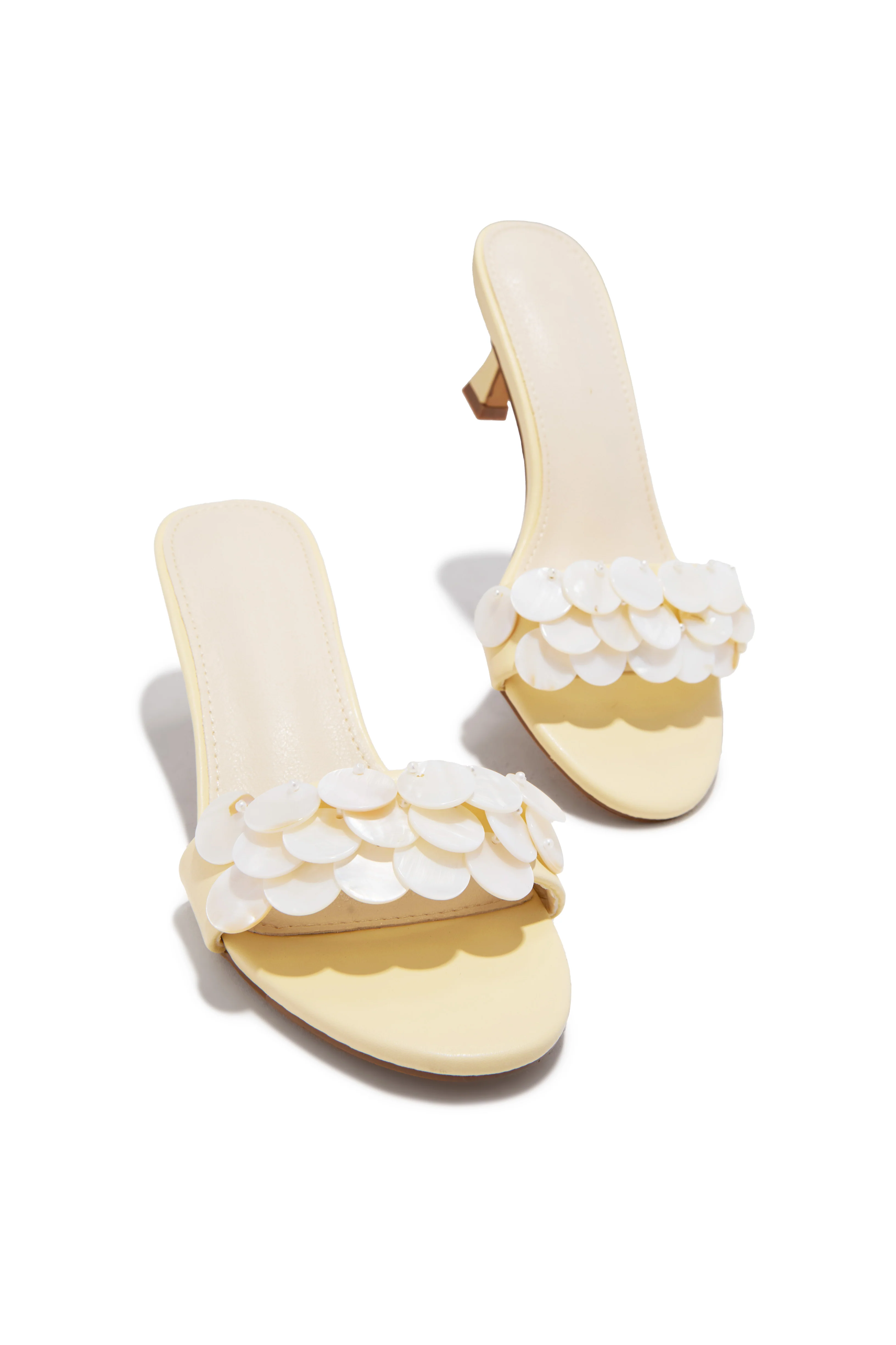Clara Kitten Heel Mules - Yellow - Image 4