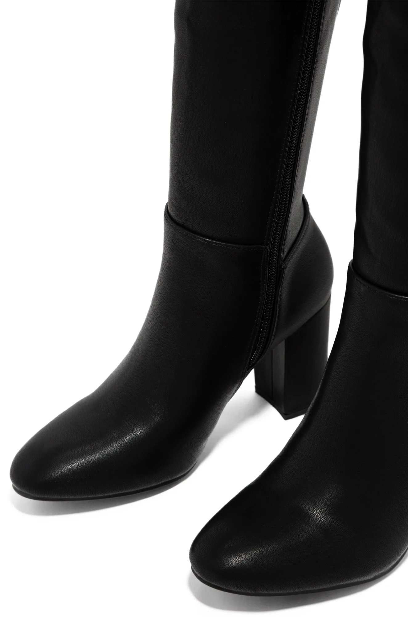 Colette Block Heel Boots - Black - Image 6