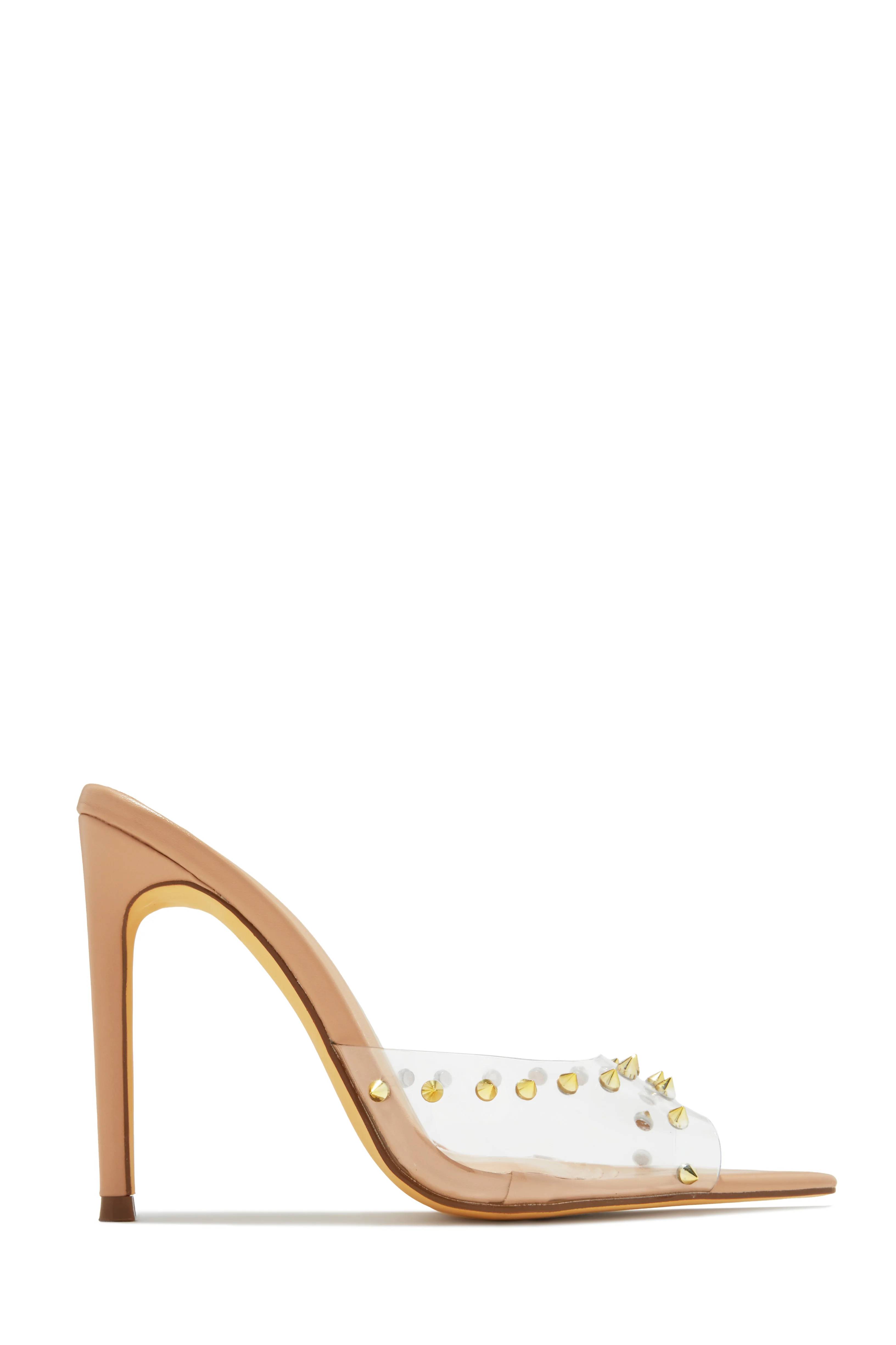 Collette Studded High Heel Mules - Clear - Image 4