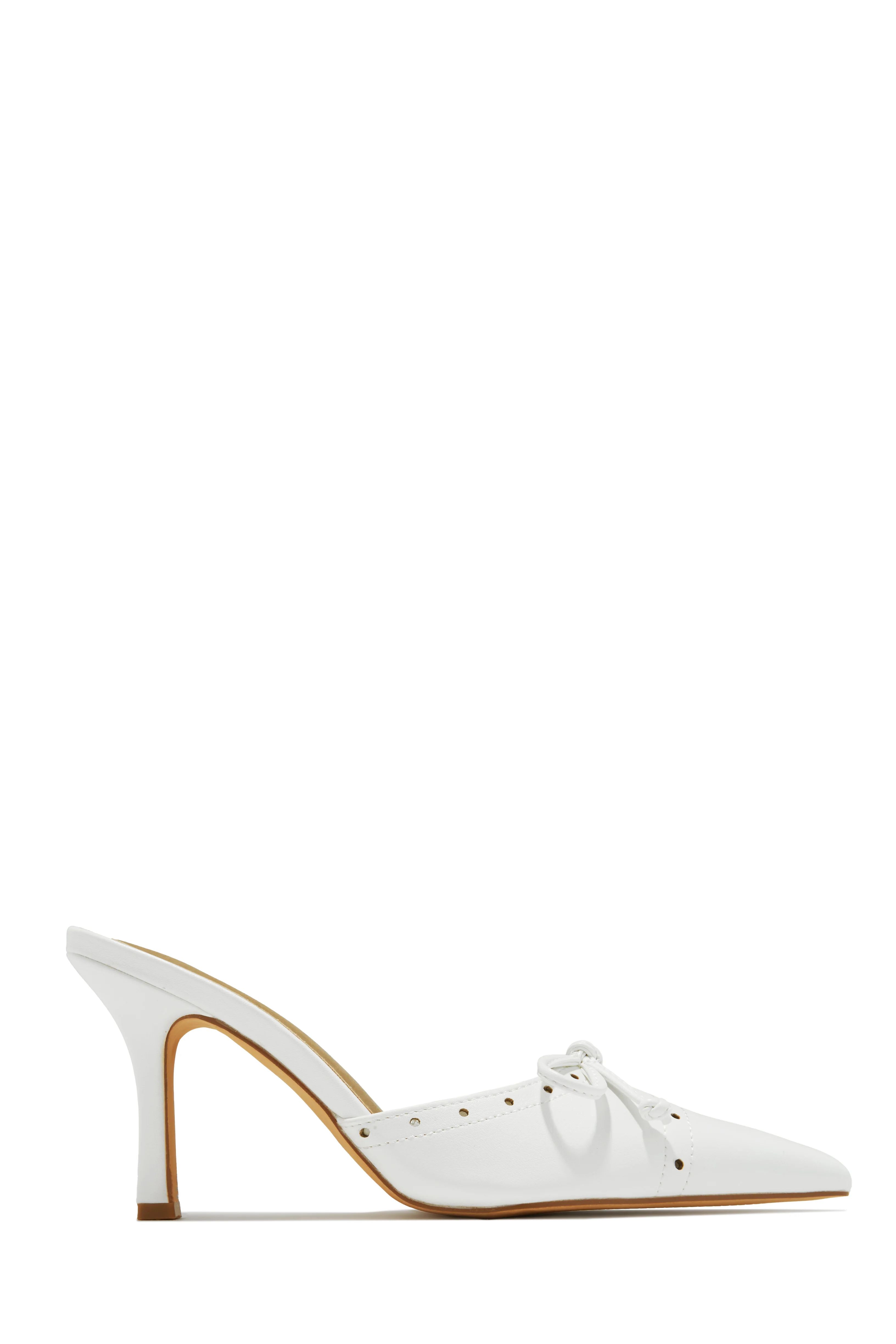 Coraima Mule Heel Pumps - White - Image 7